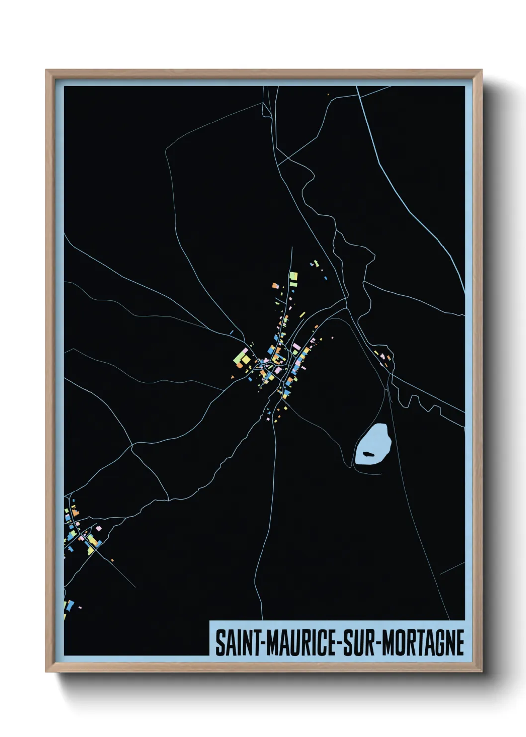 Une affiche de carte sur Saint-Maurice-sur-Mortagne