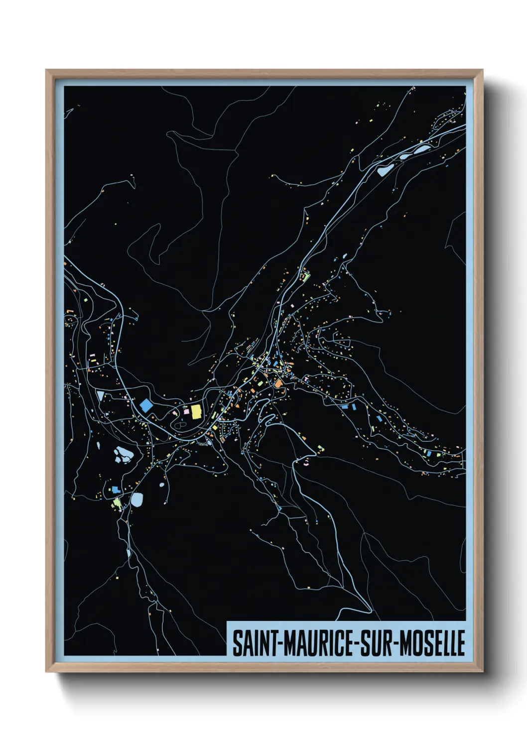 Une affiche de carte sur Saint-Maurice-sur-Moselle