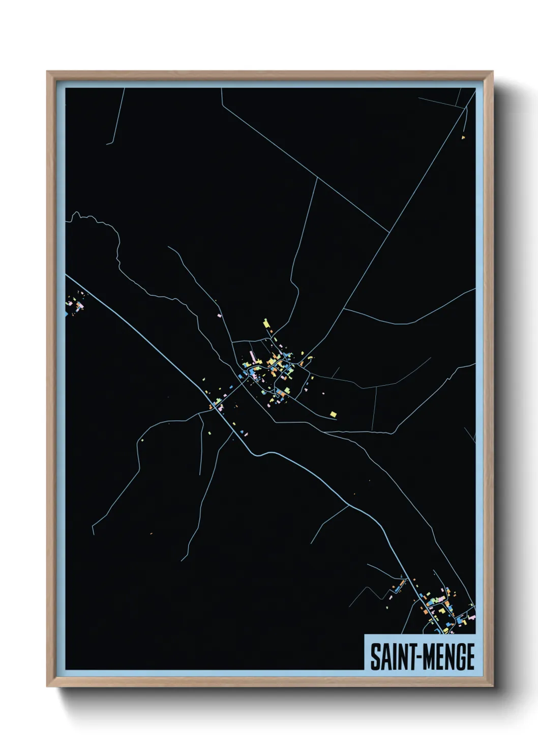 Une affiche de carte sur Saint-Menge