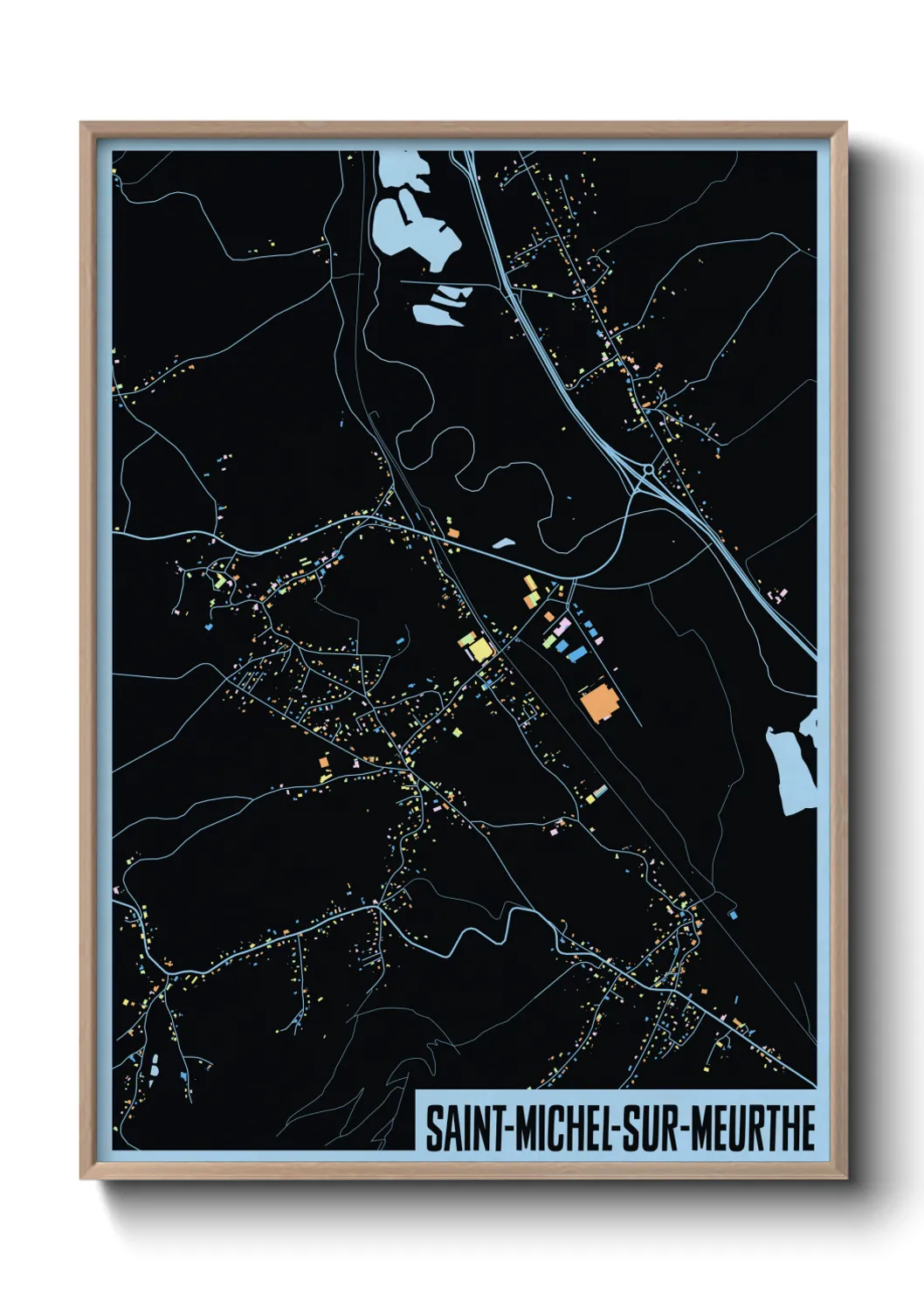 Une affiche de carte sur Saint-Michel-sur-Meurthe