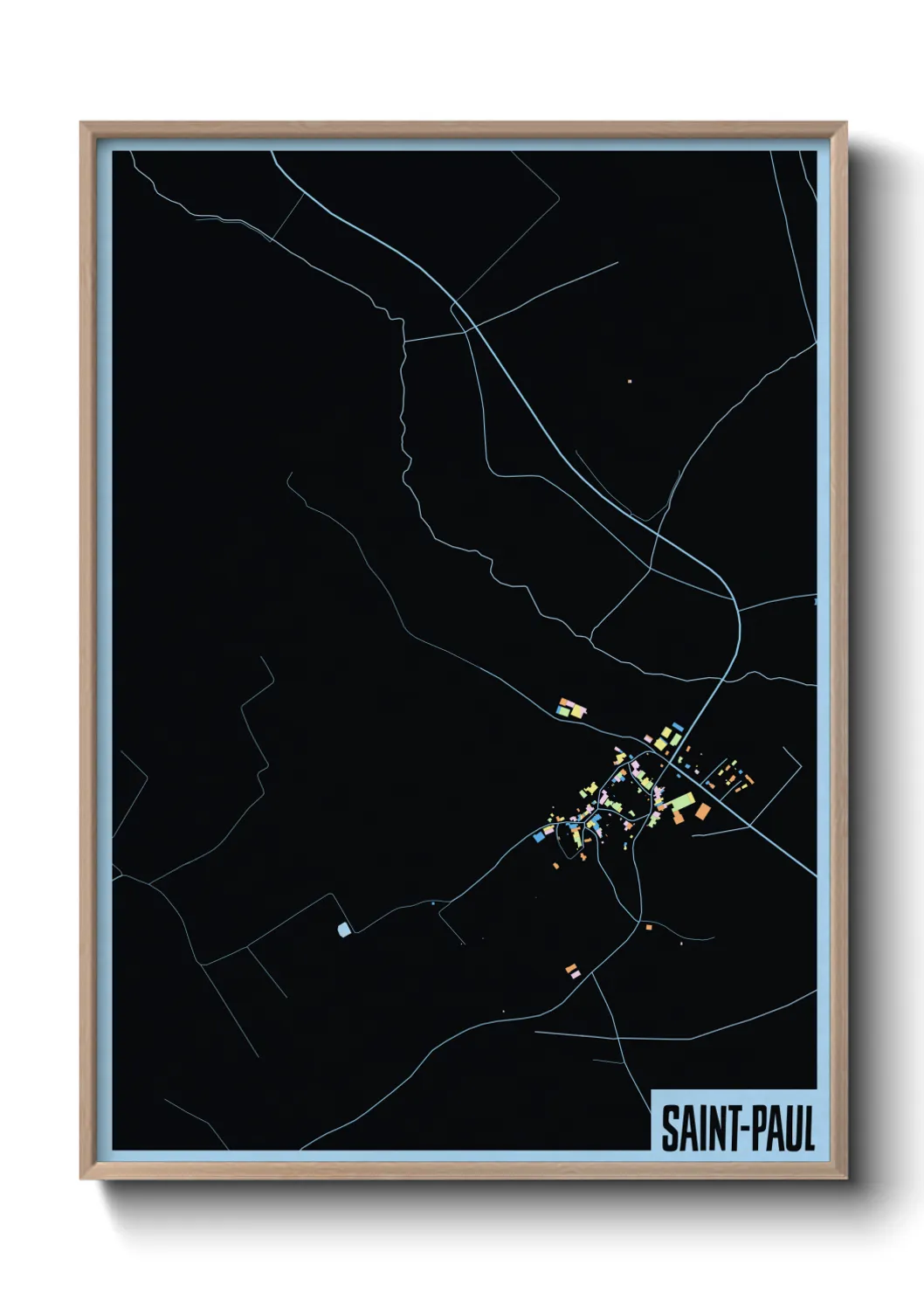 Une affiche de carte sur Saint-Paul