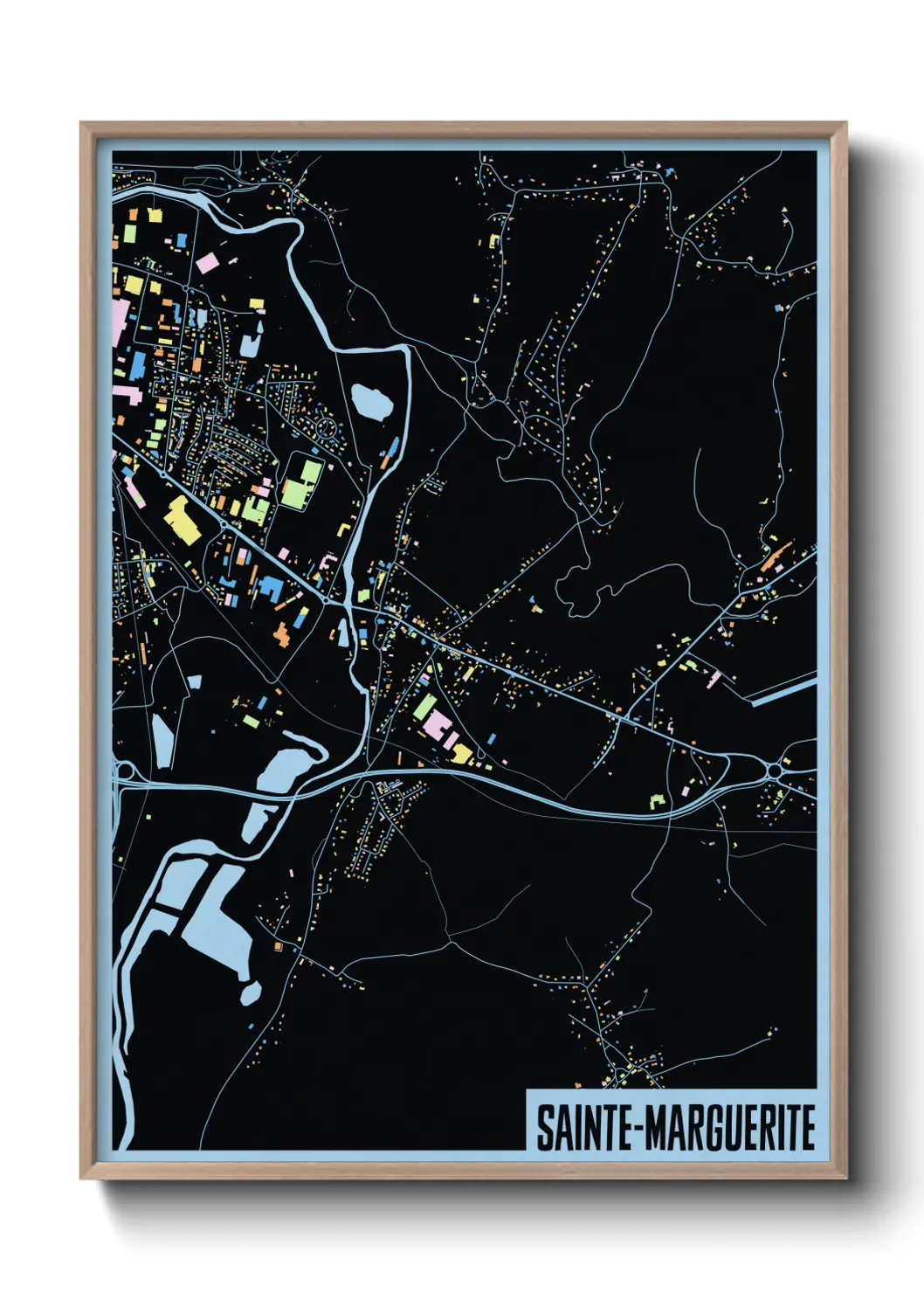 Une affiche de carte sur Sainte-Marguerite