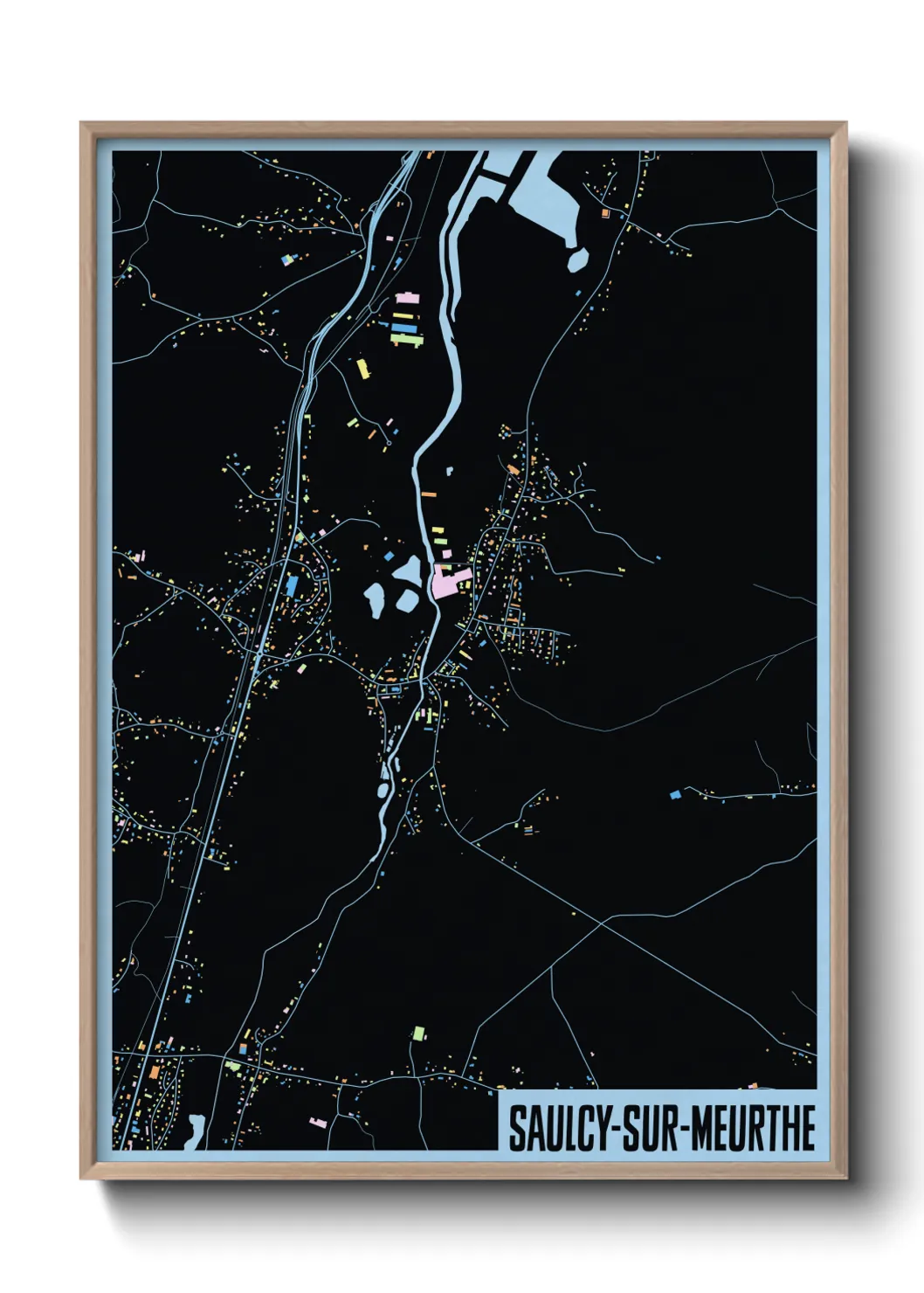 Une affiche de carte sur Saulcy-sur-Meurthe