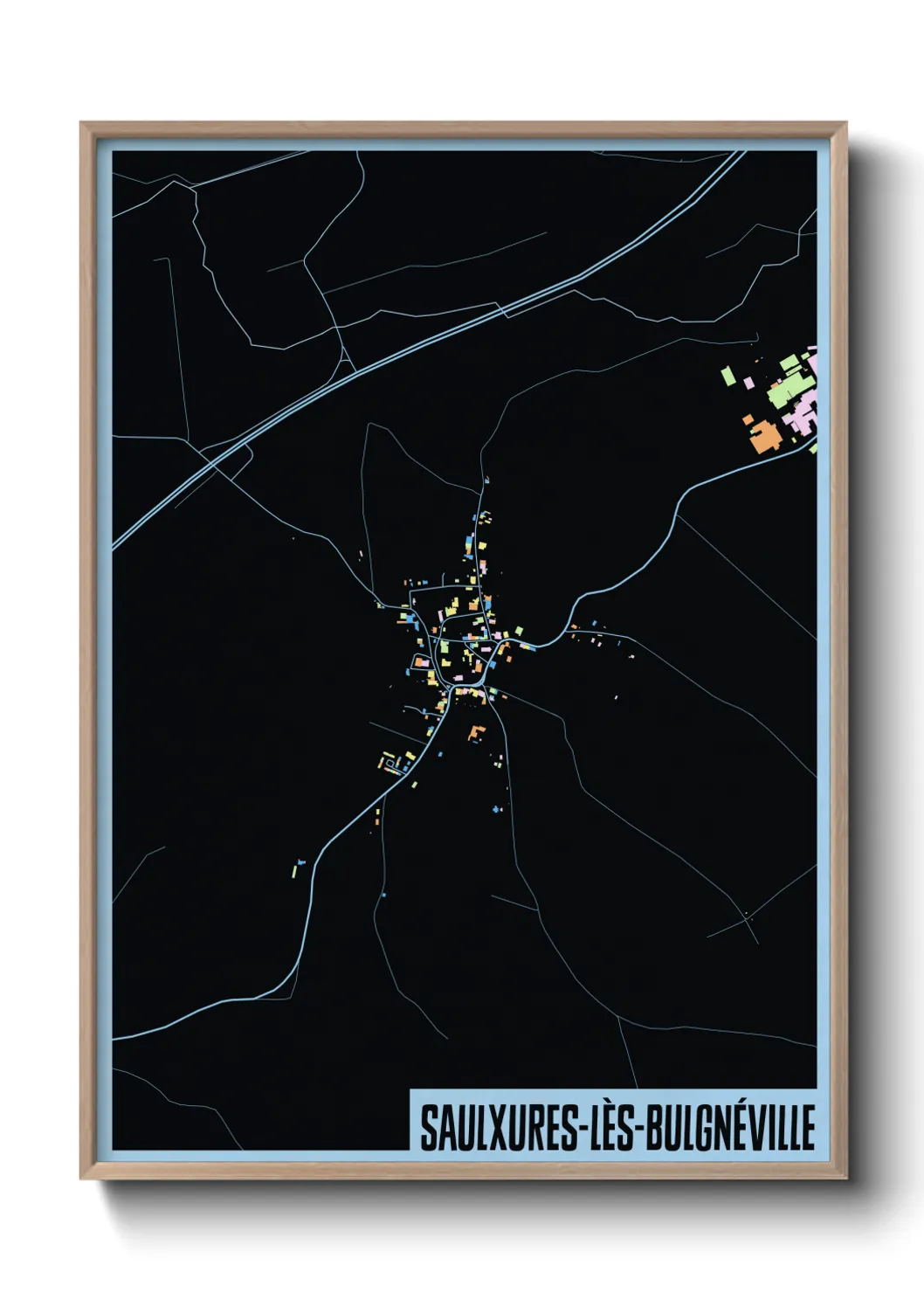 Une affiche de carte sur Saulxures-lès-Bulgnéville