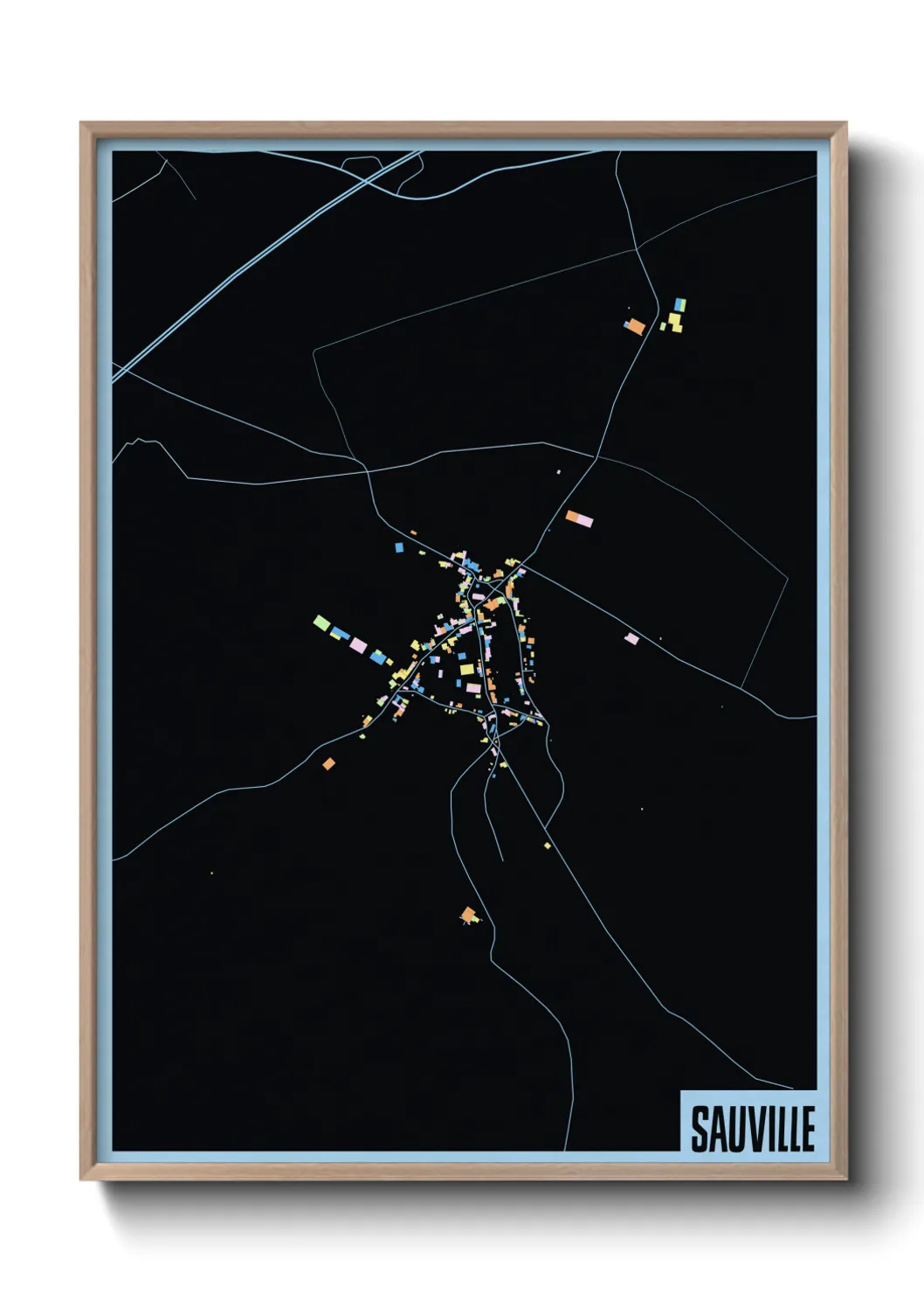 Une affiche de carte sur Sauville