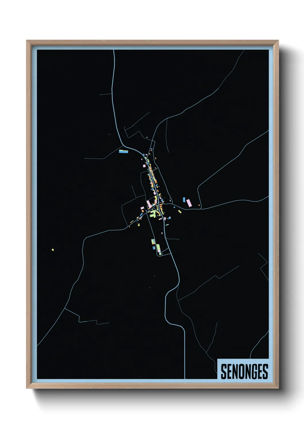 Une affiche de carte sur Senonges