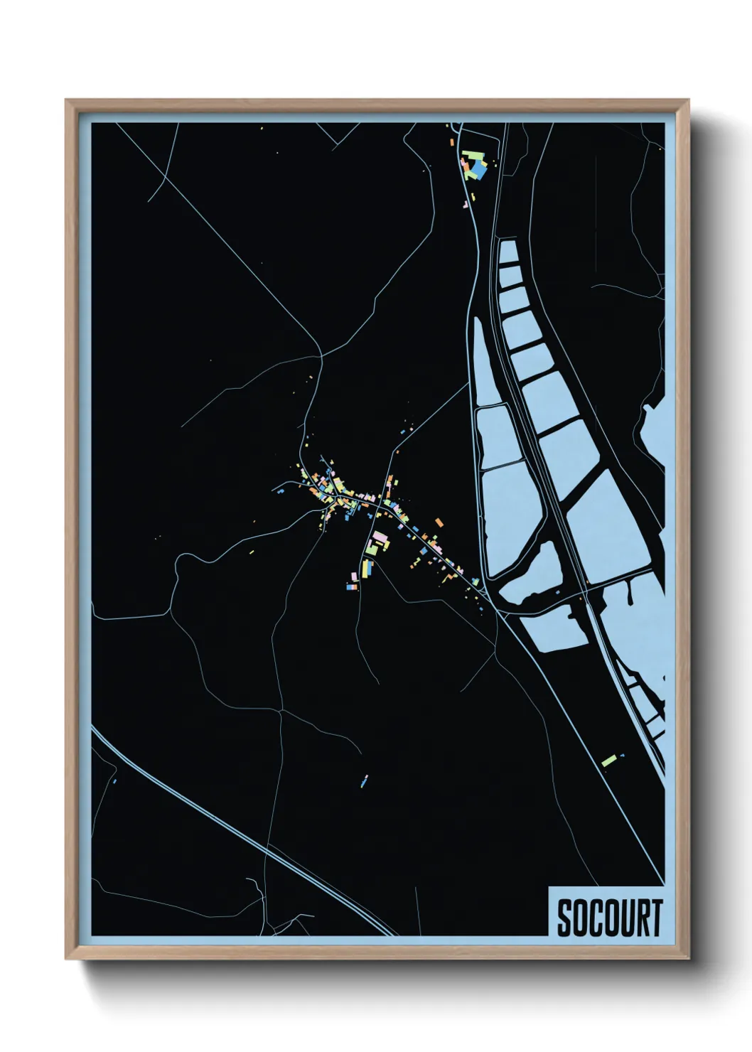 Une affiche de carte sur Socourt