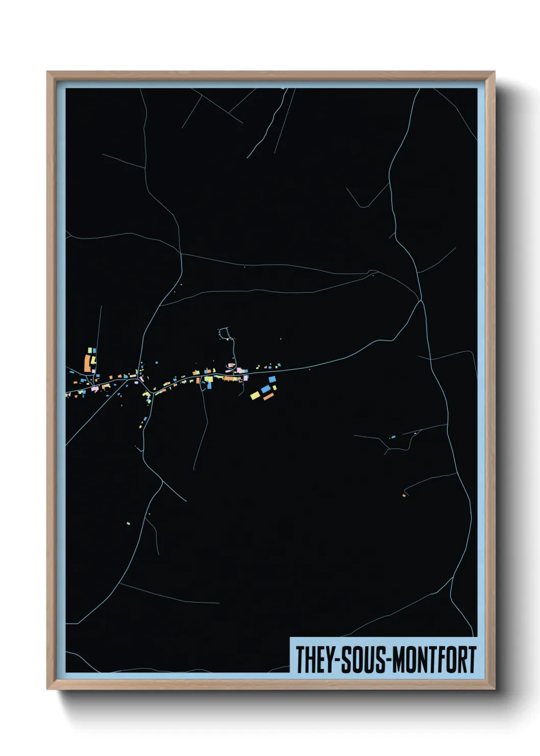 Une affiche de carte sur They-sous-Montfort