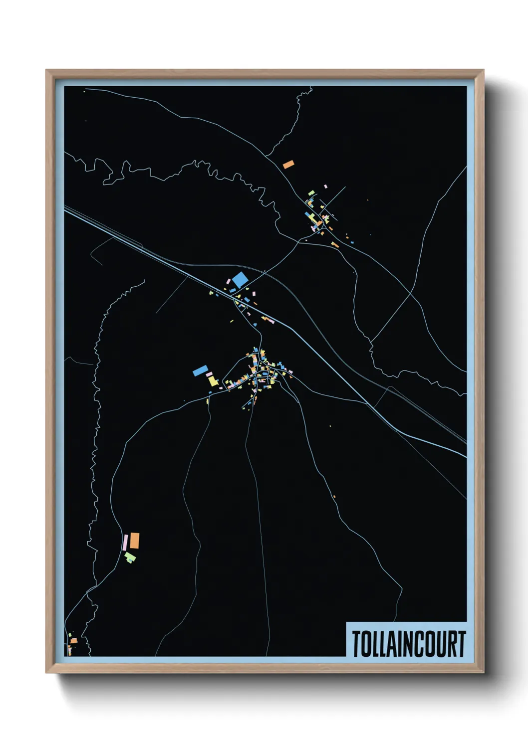 Une affiche de carte sur Tollaincourt