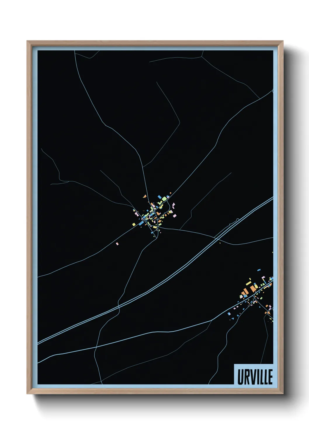 Une affiche de carte sur Urville