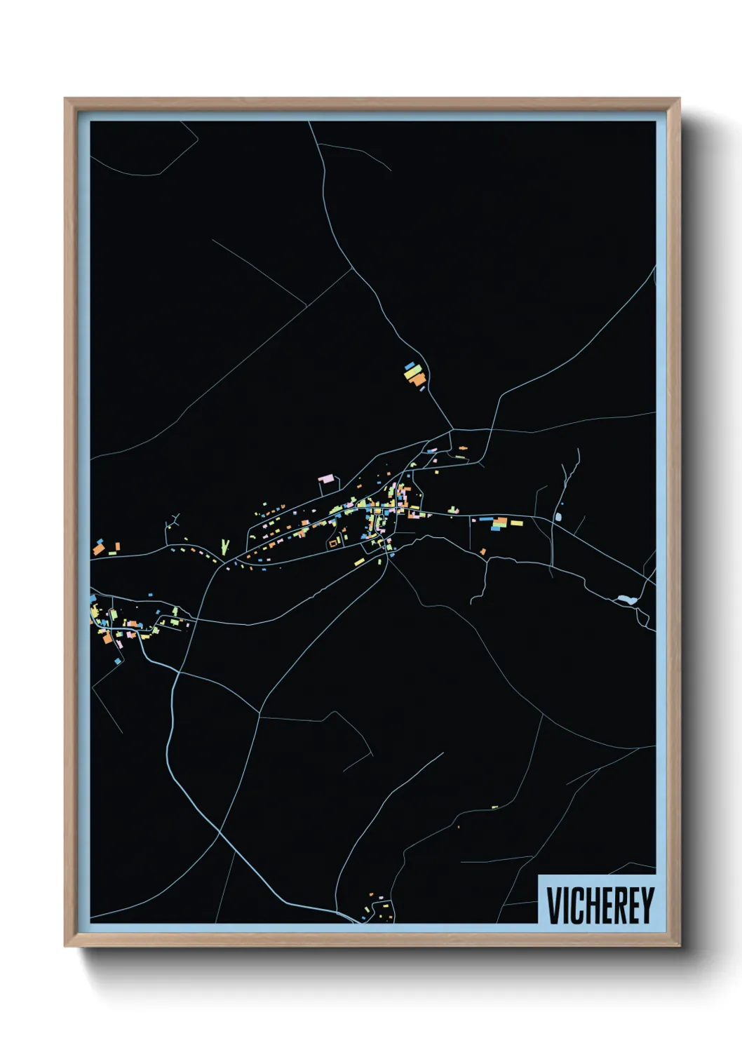 Une affiche de carte sur Vicherey