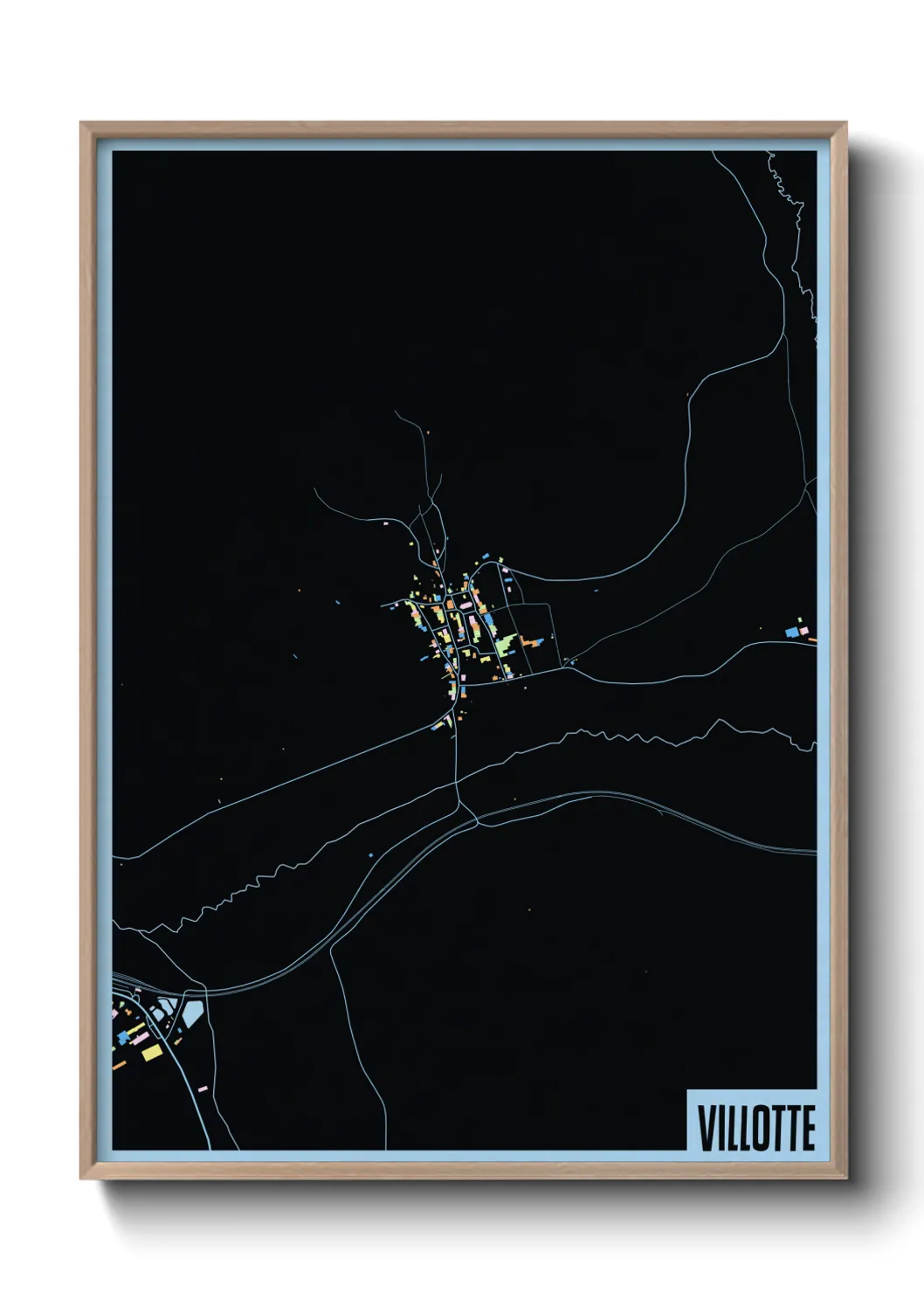 Une affiche de carte sur Villotte