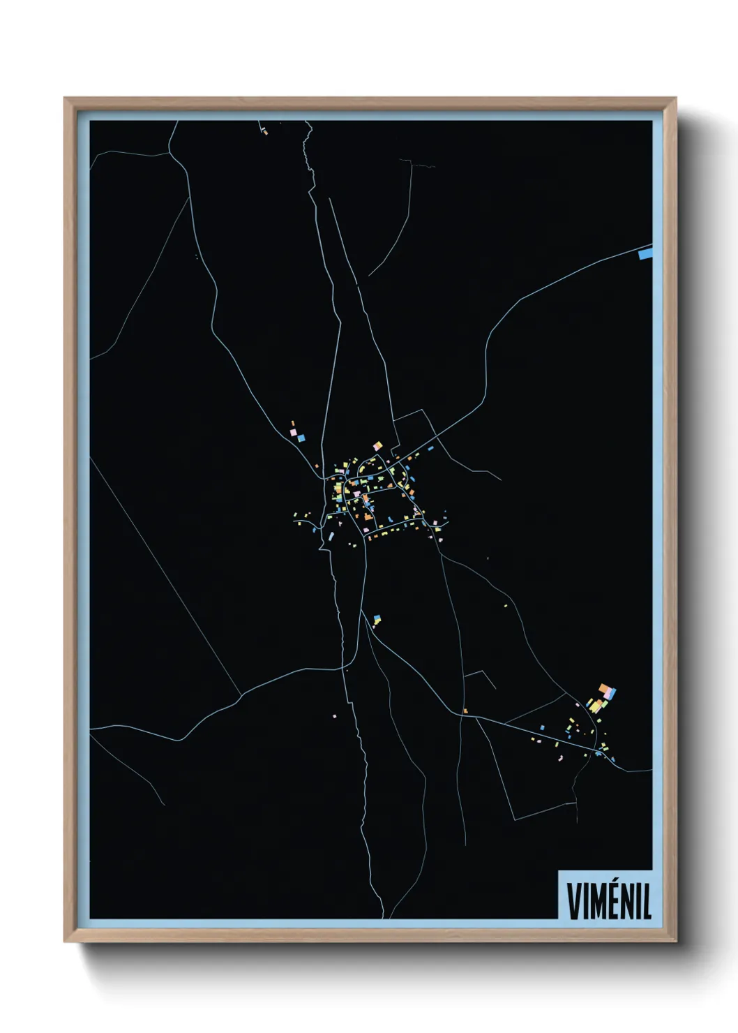 Une affiche de carte sur Viménil