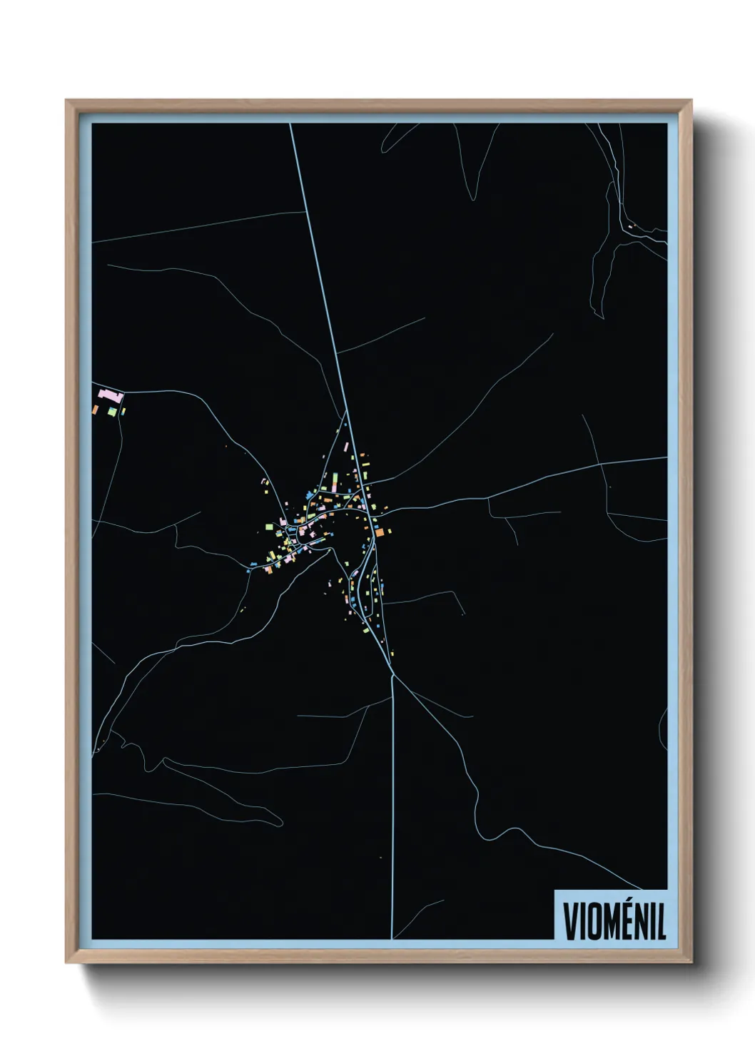 Une affiche de carte sur Vioménil