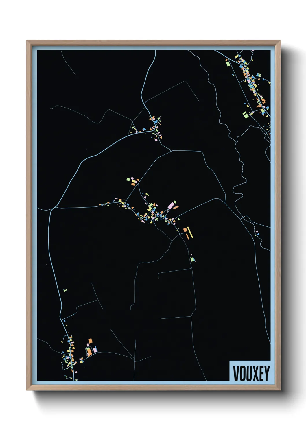 Une affiche de carte sur Vouxey