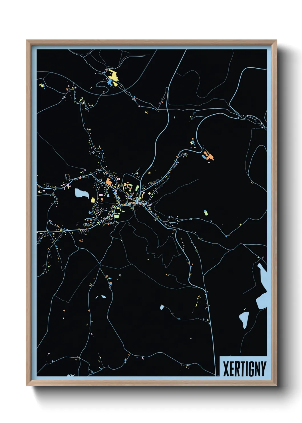 Une affiche de carte sur Xertigny