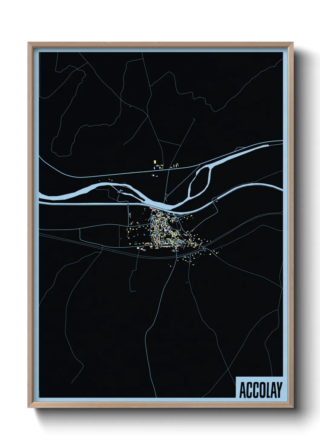 Une affiche de carte sur Accolay