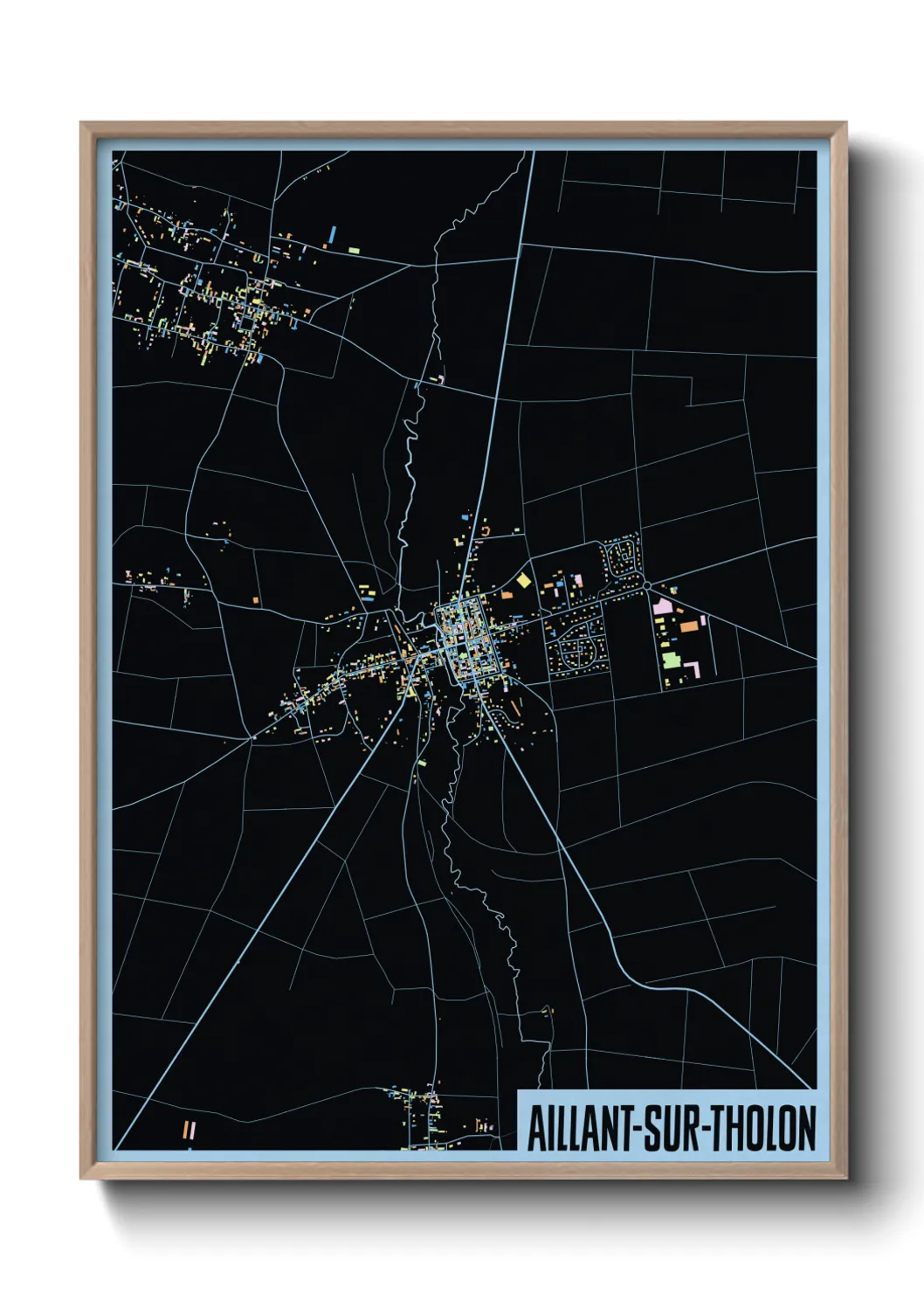 Une affiche de carte sur Aillant-sur-Tholon
