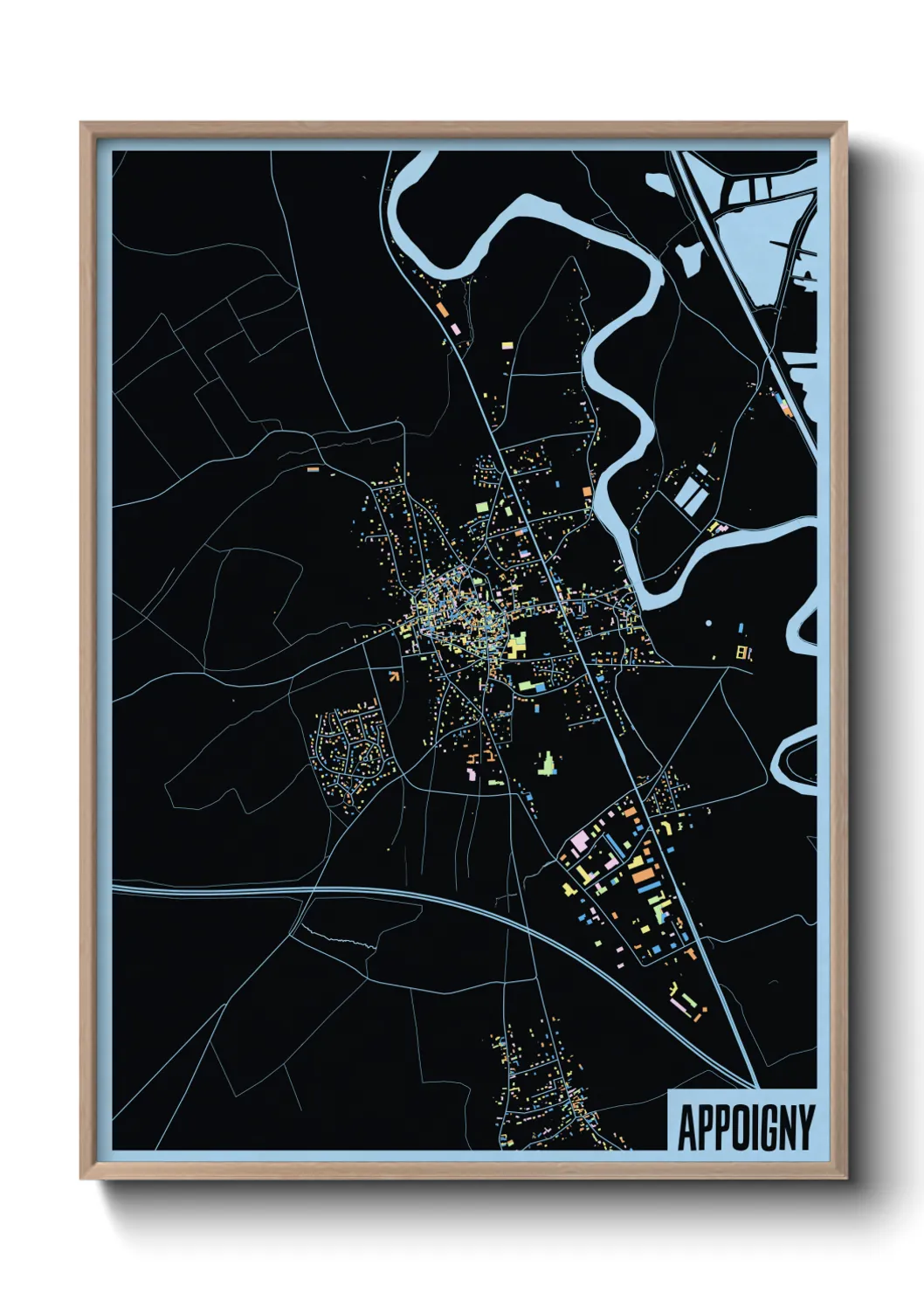 Une affiche de carte sur Appoigny