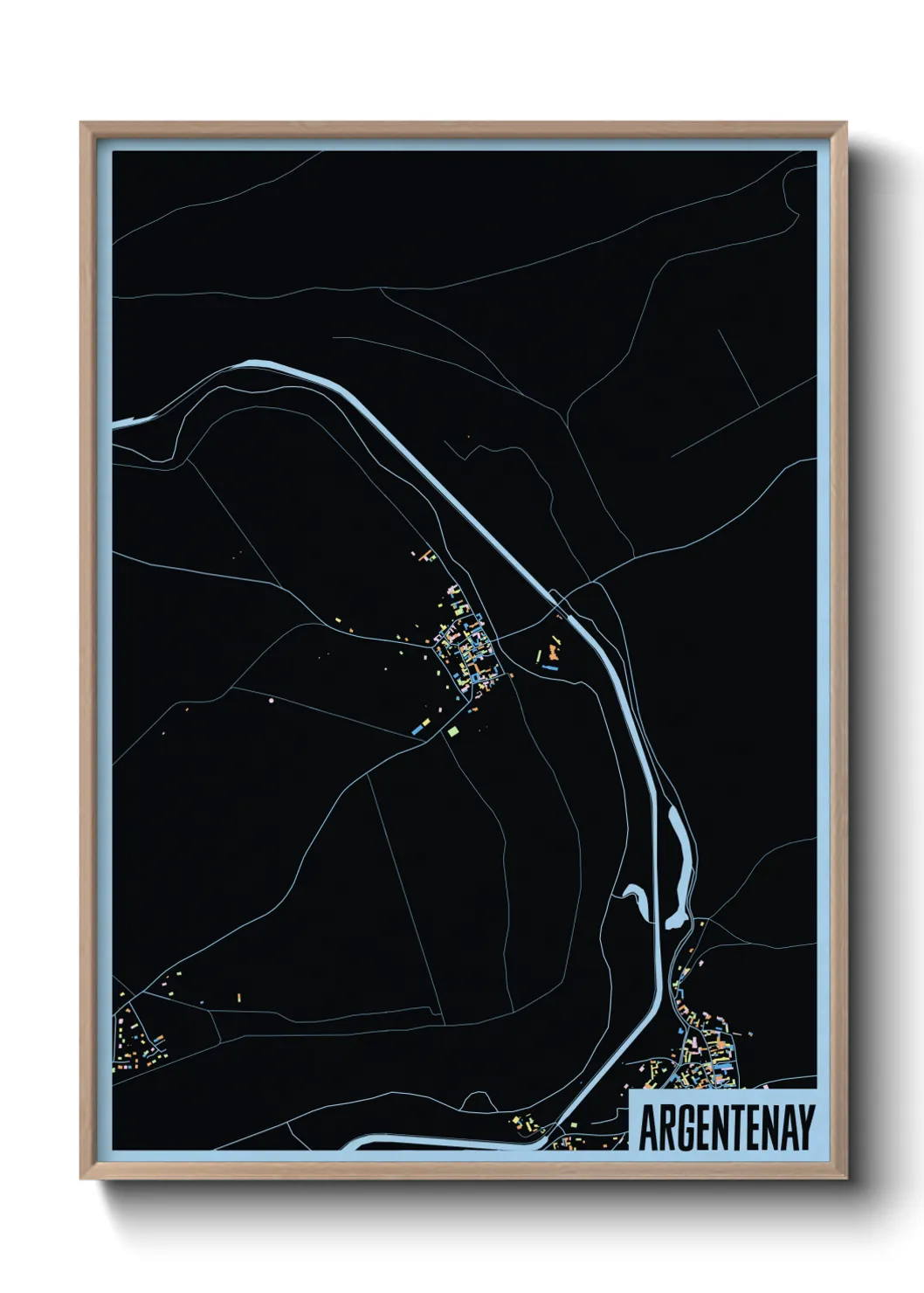 Une affiche de carte sur Argentenay