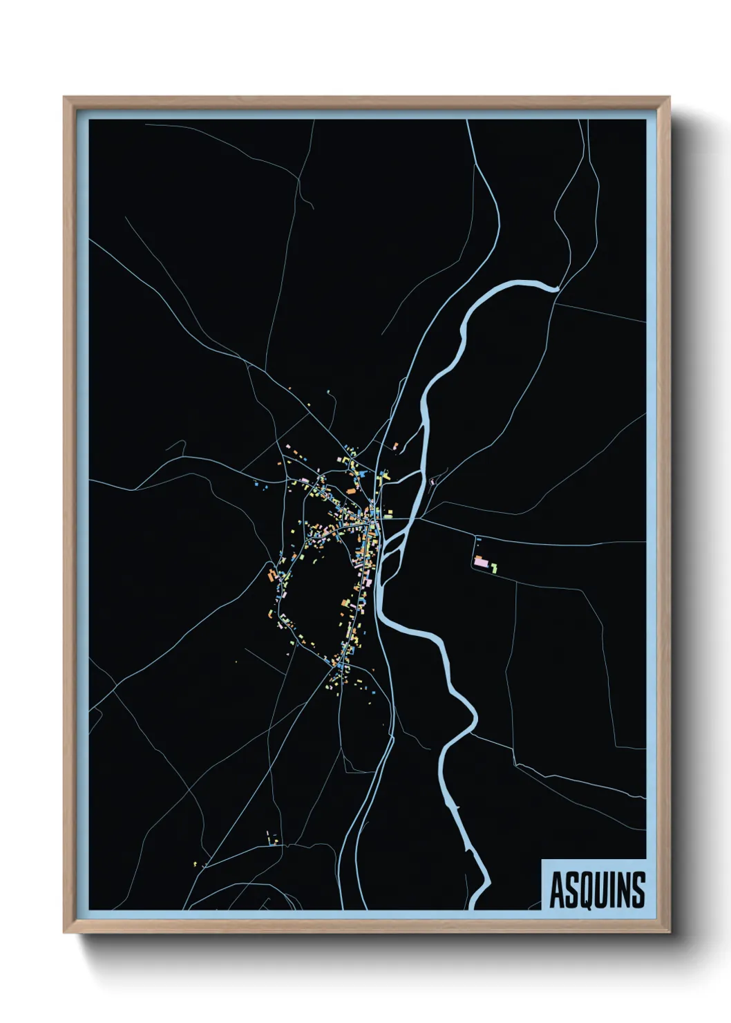 Une affiche de carte sur Asquins