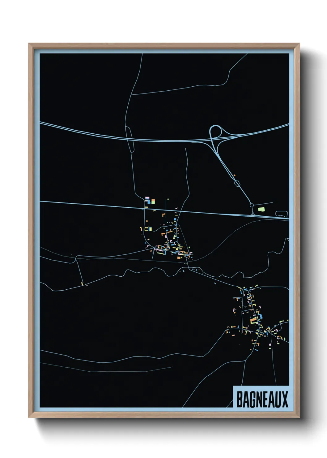 Une affiche de carte sur Bagneaux