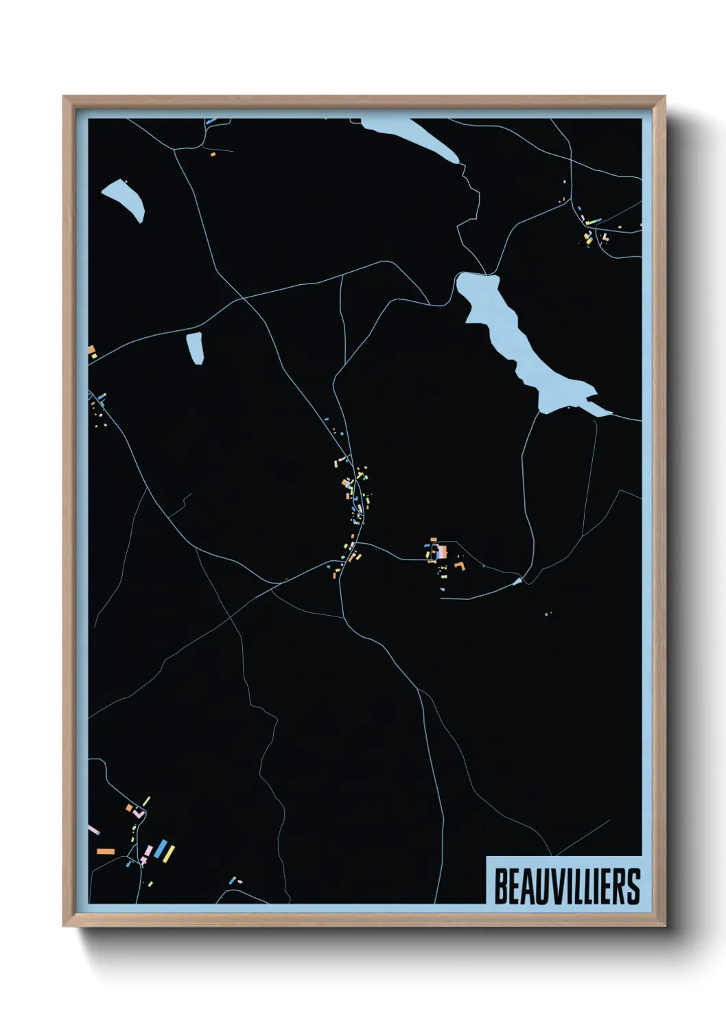 Une affiche de carte sur Beauvilliers