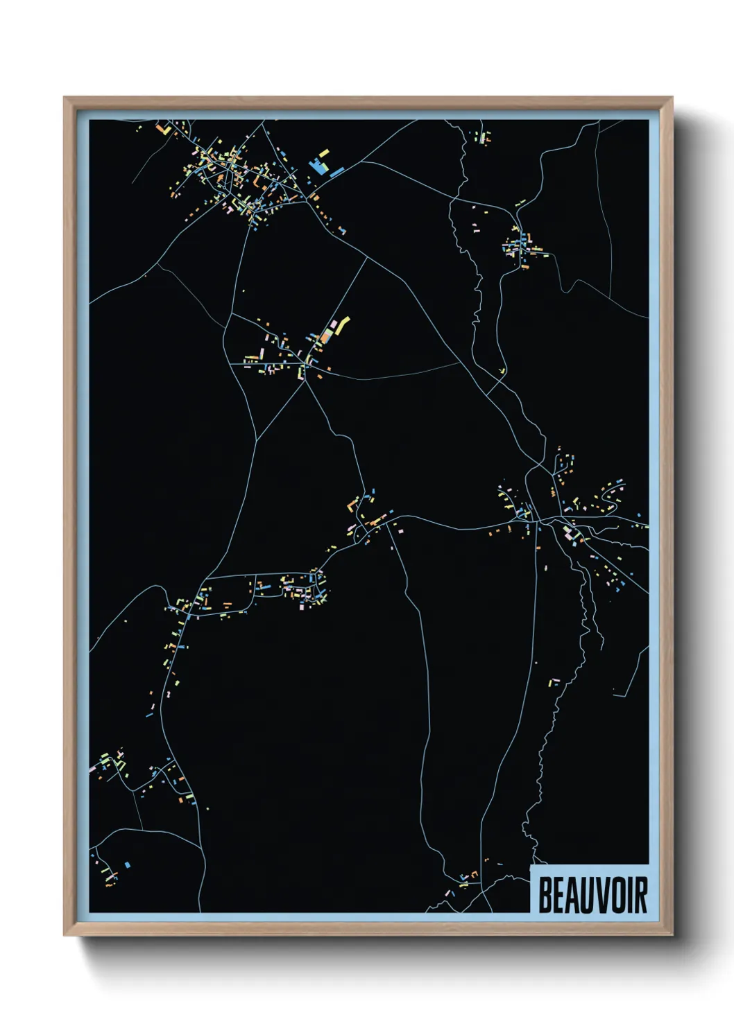 Une affiche de carte sur Beauvoir