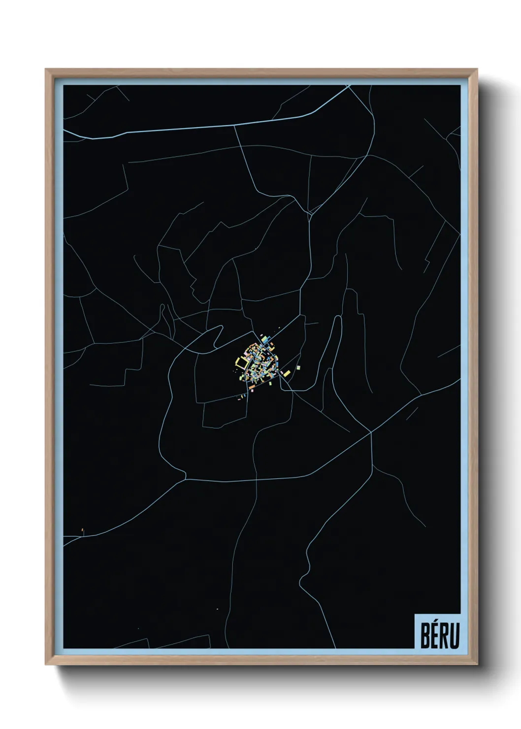 Une affiche de carte sur Béru