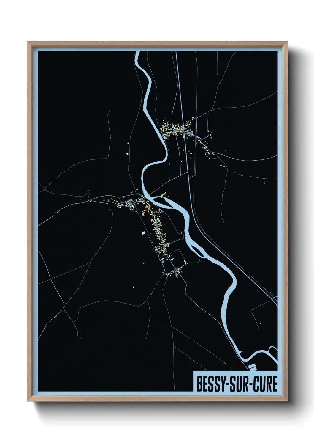 Une affiche de carte sur Bessy-sur-Cure