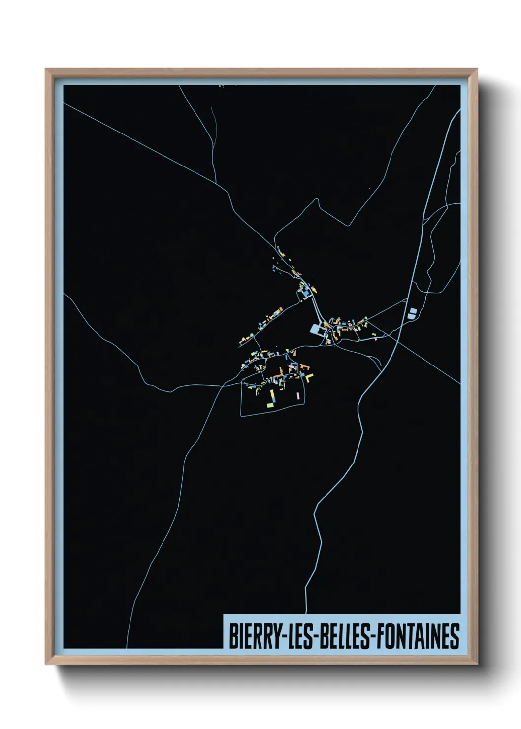 Une affiche de carte sur Bierry-les-Belles-Fontaines