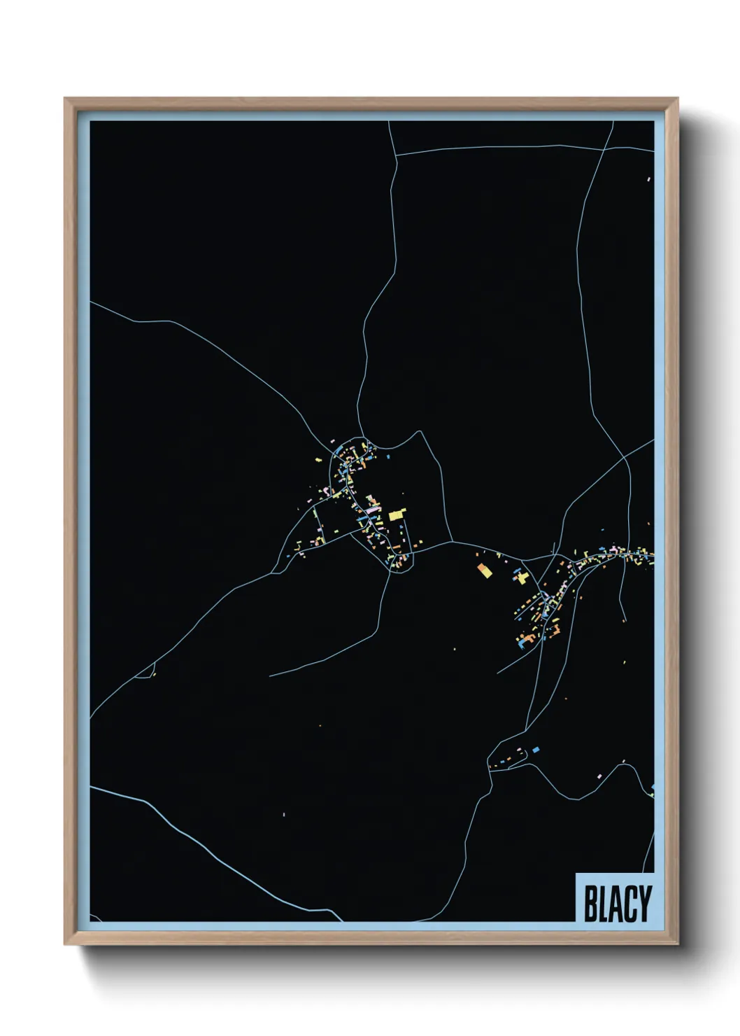 Une affiche de carte sur Blacy