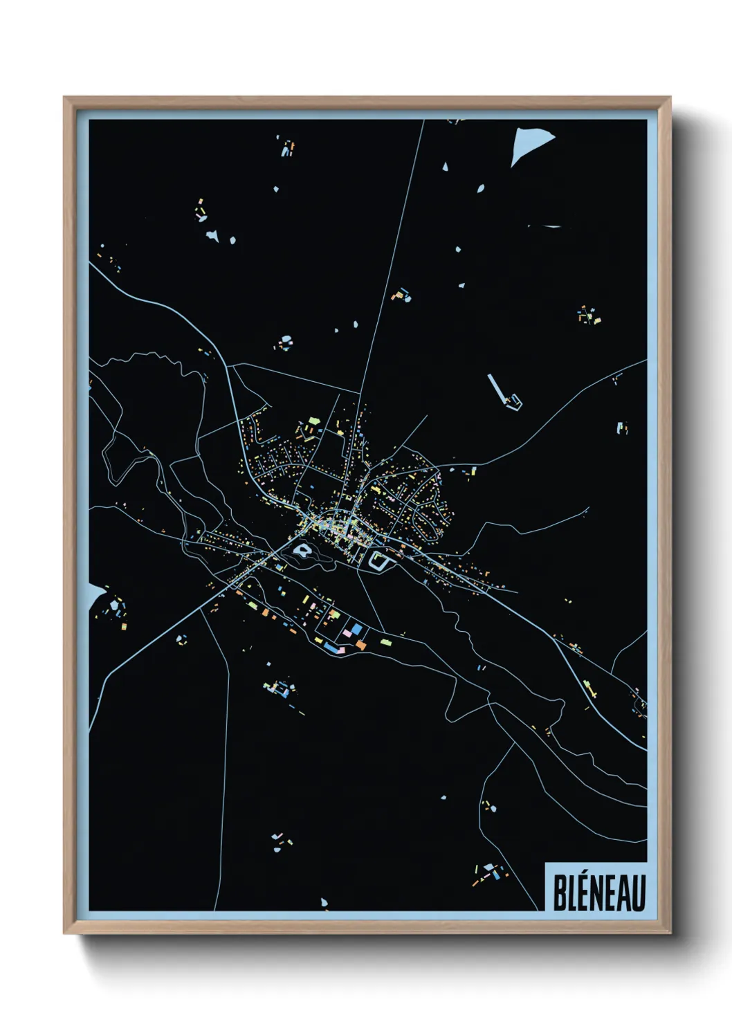 Une affiche de carte sur Bléneau