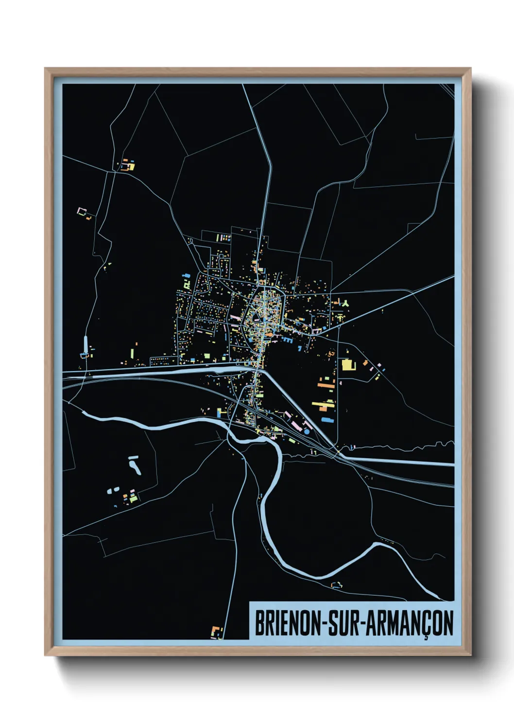 Une affiche de carte sur Brienon-sur-Armançon