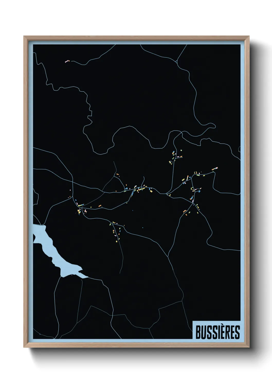 Une affiche de carte sur Bussières