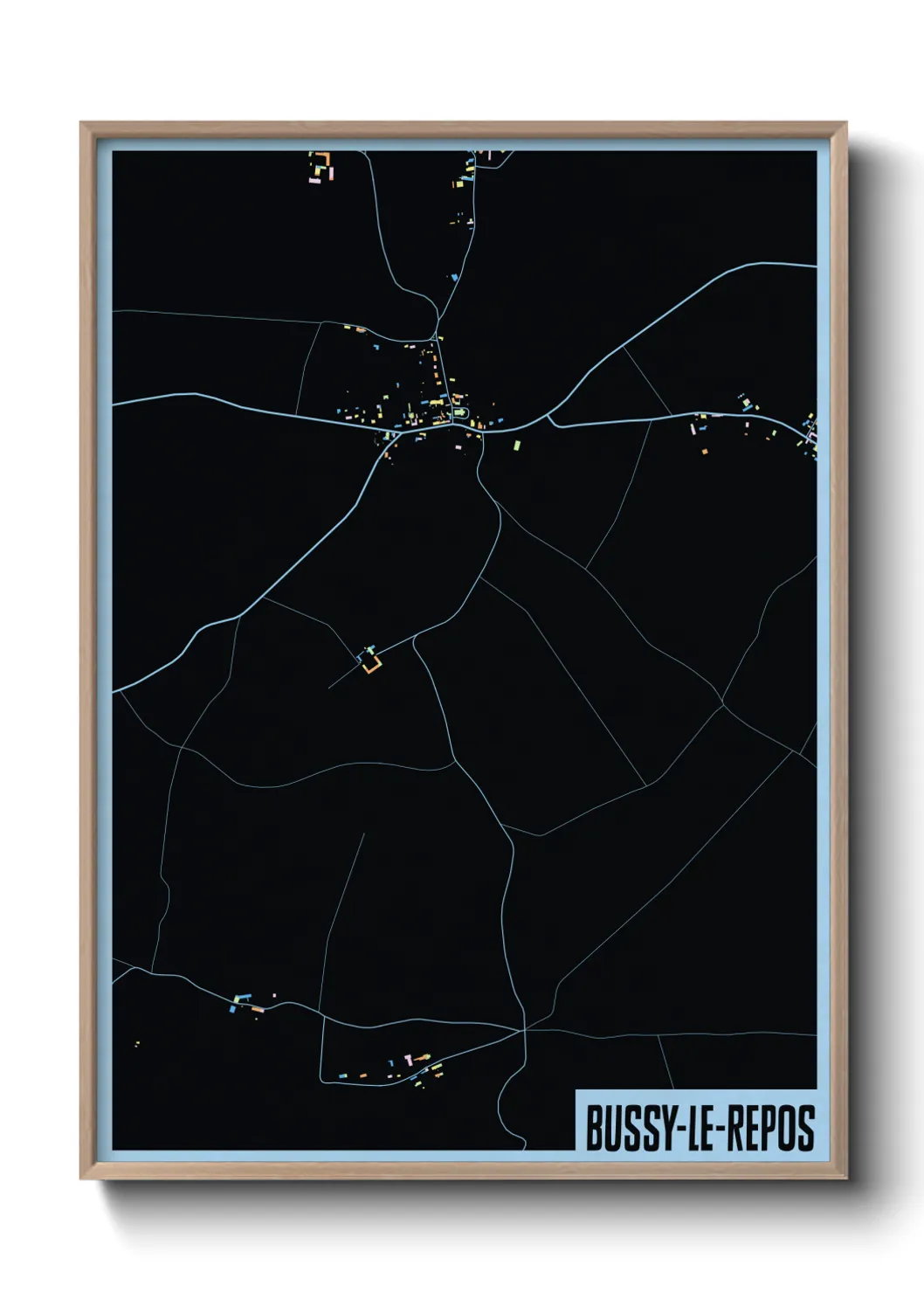 Une affiche de carte sur Bussy-le-Repos