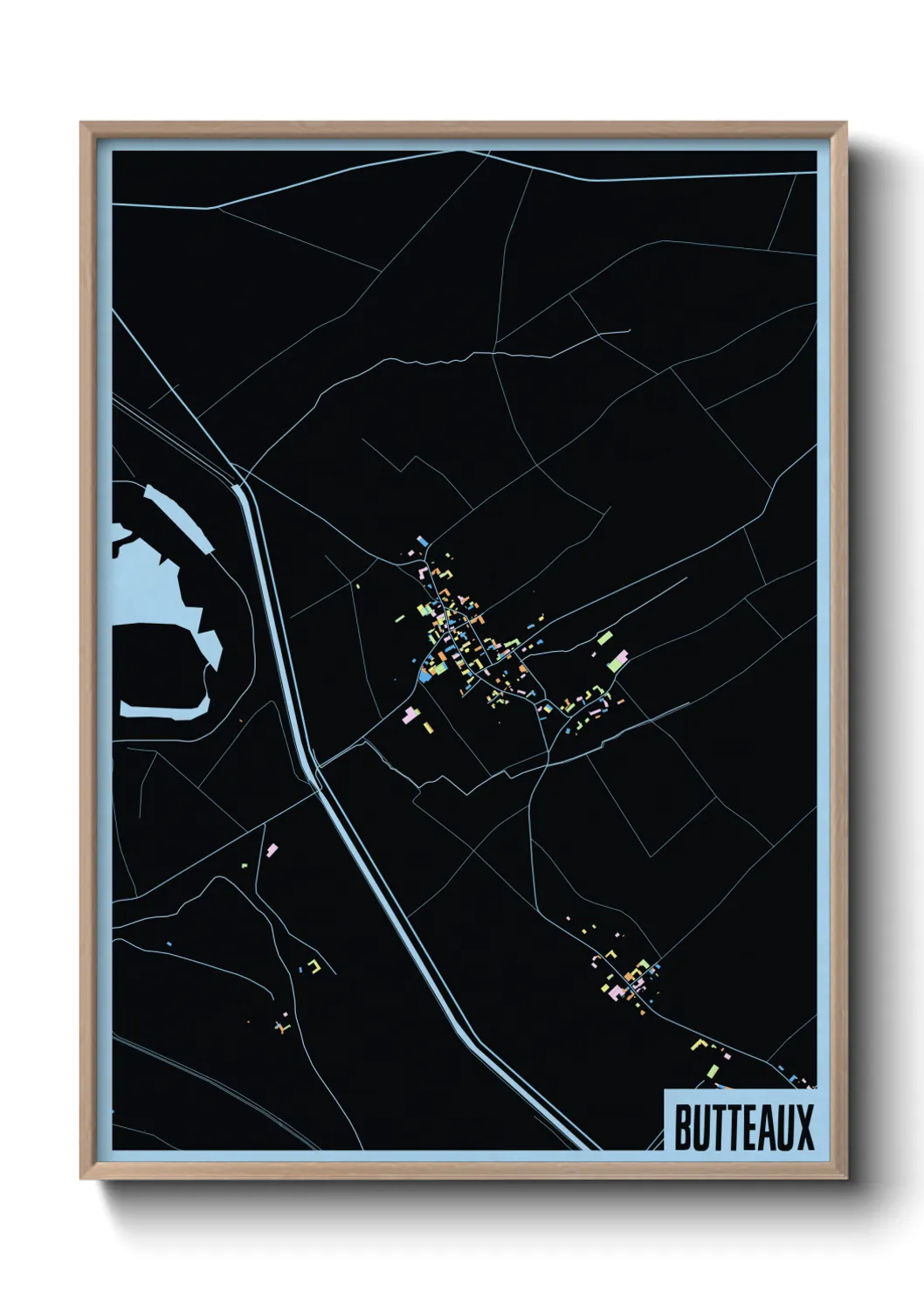 Une affiche de carte sur Butteaux