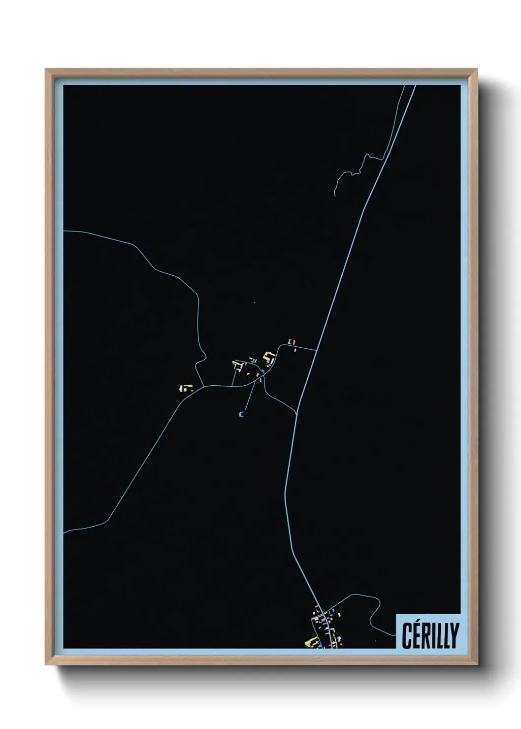 Une affiche de carte sur Cérilly