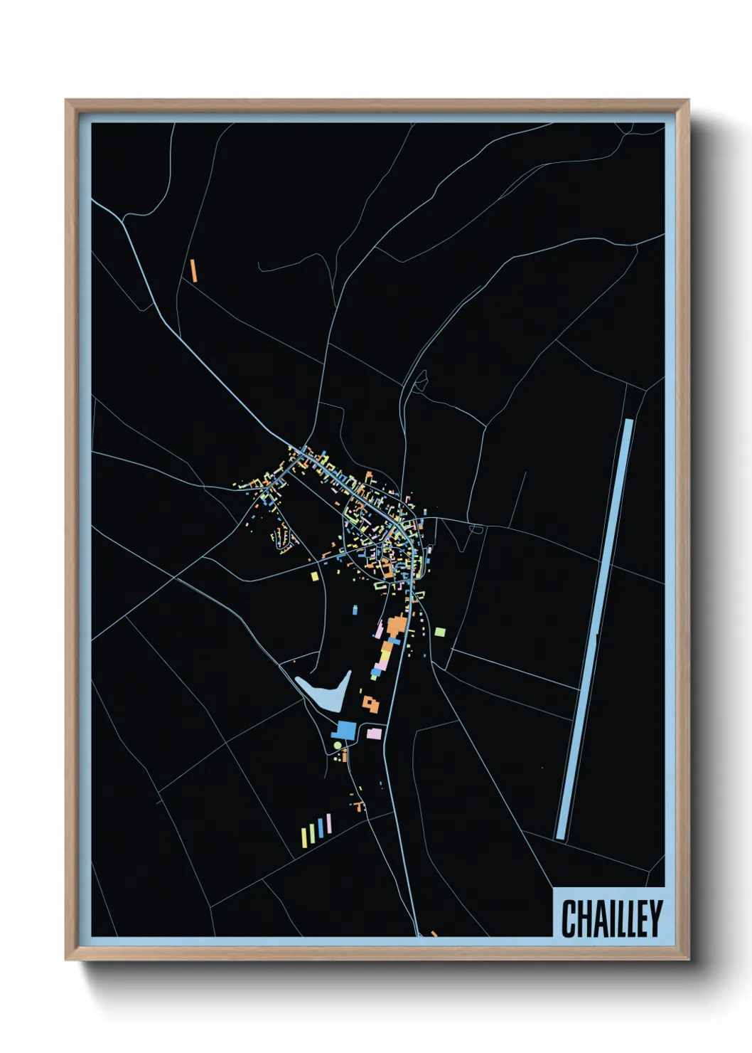 Une affiche de carte sur Chailley