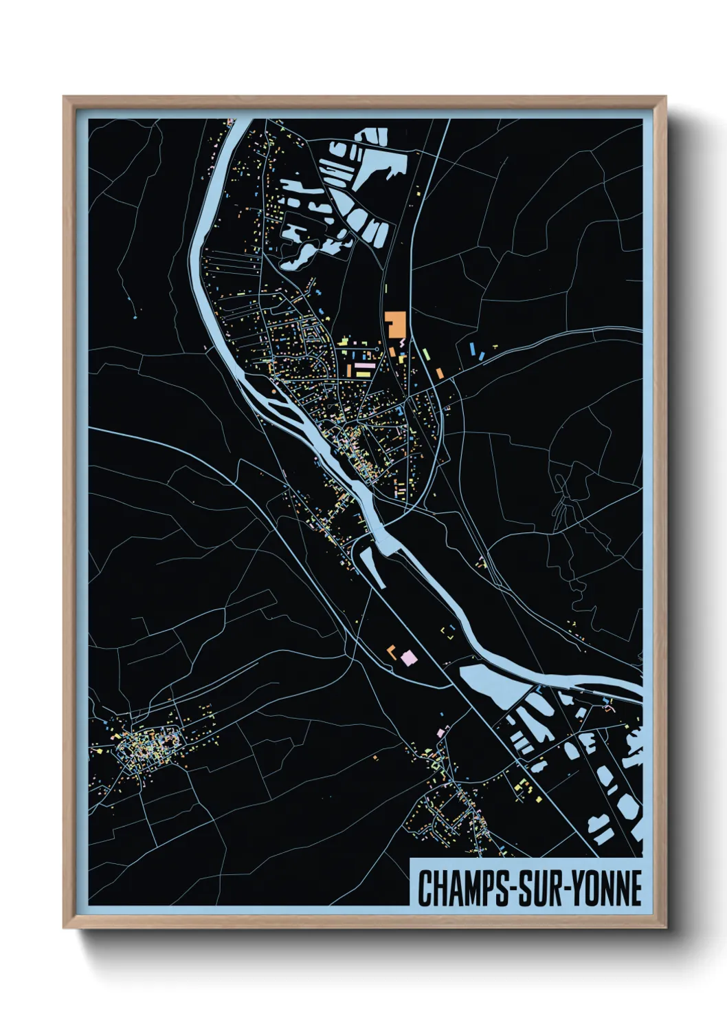 Une affiche de carte sur Champs-sur-Yonne