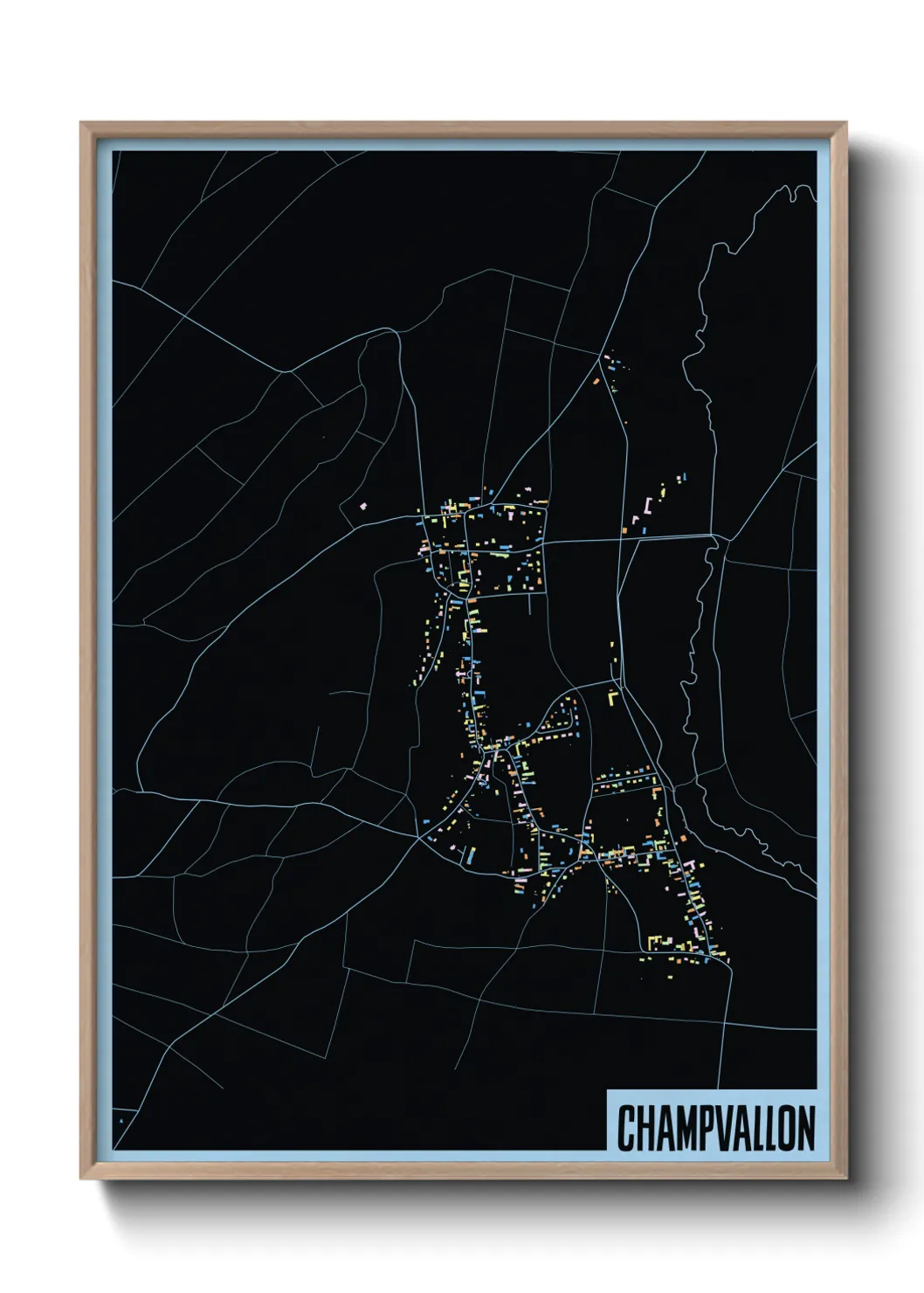 Une affiche de carte sur Champvallon