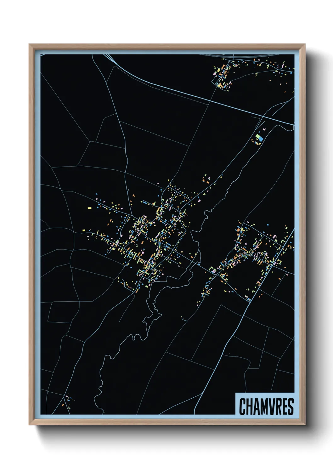 Une affiche de carte sur Chamvres
