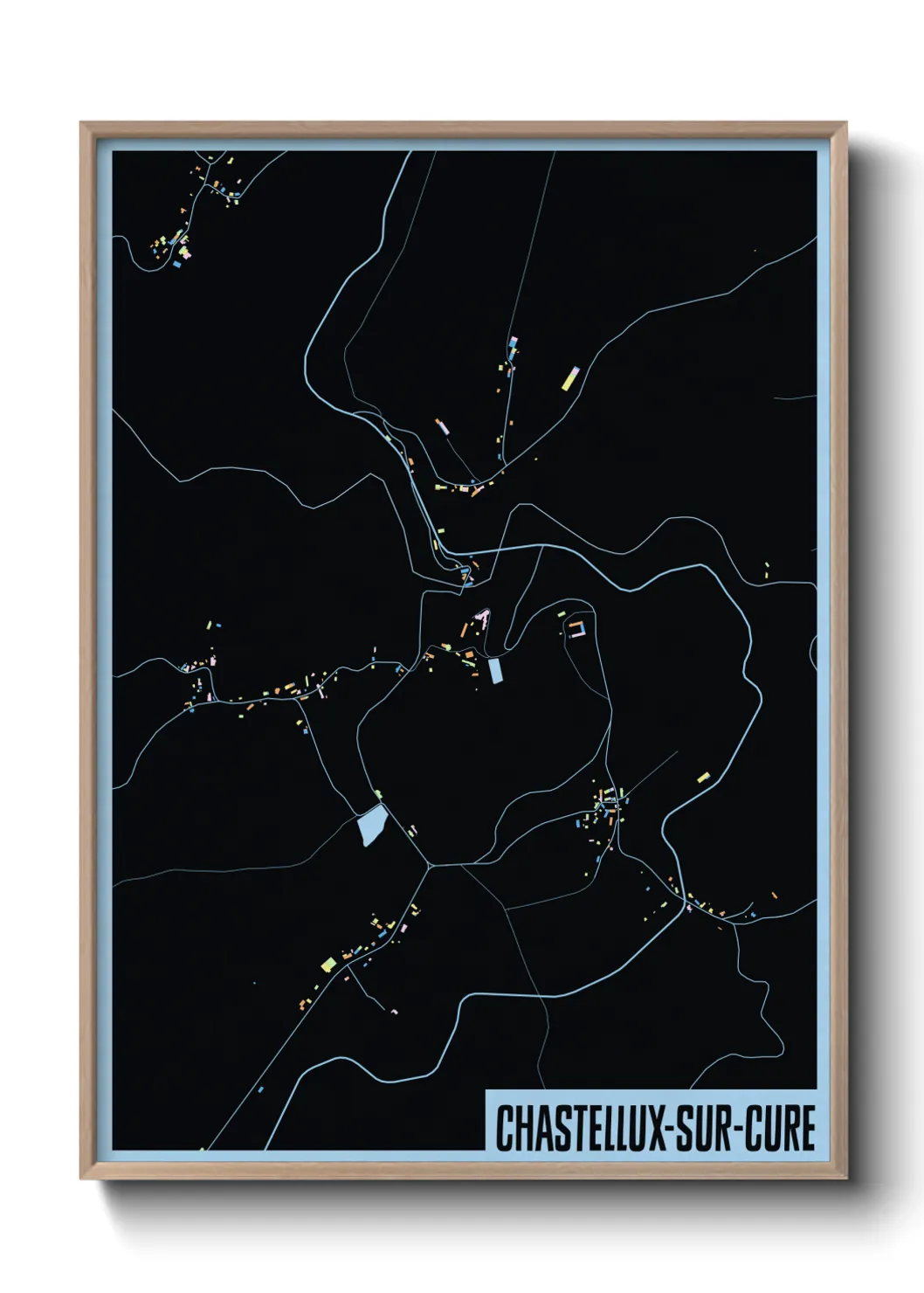 Une affiche de carte sur Chastellux-sur-Cure