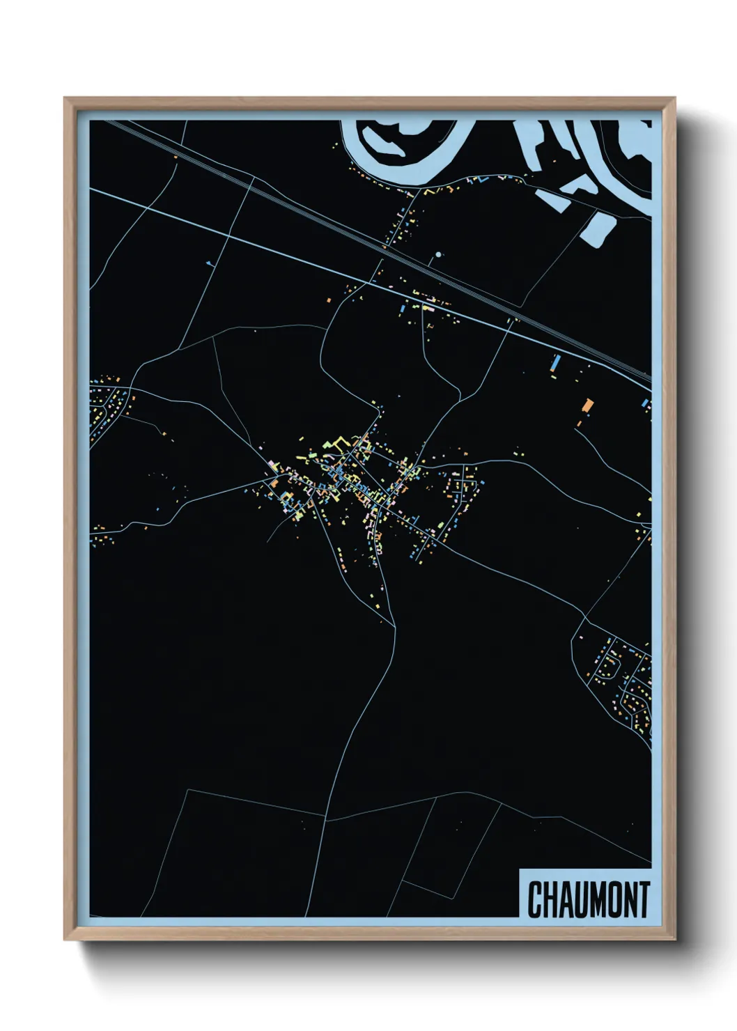 Une affiche de carte sur Chaumont