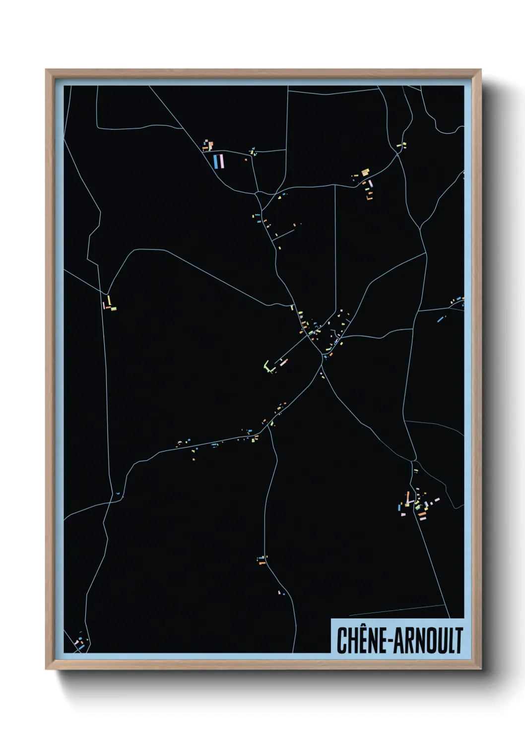 Une affiche de carte sur Chêne-Arnoult