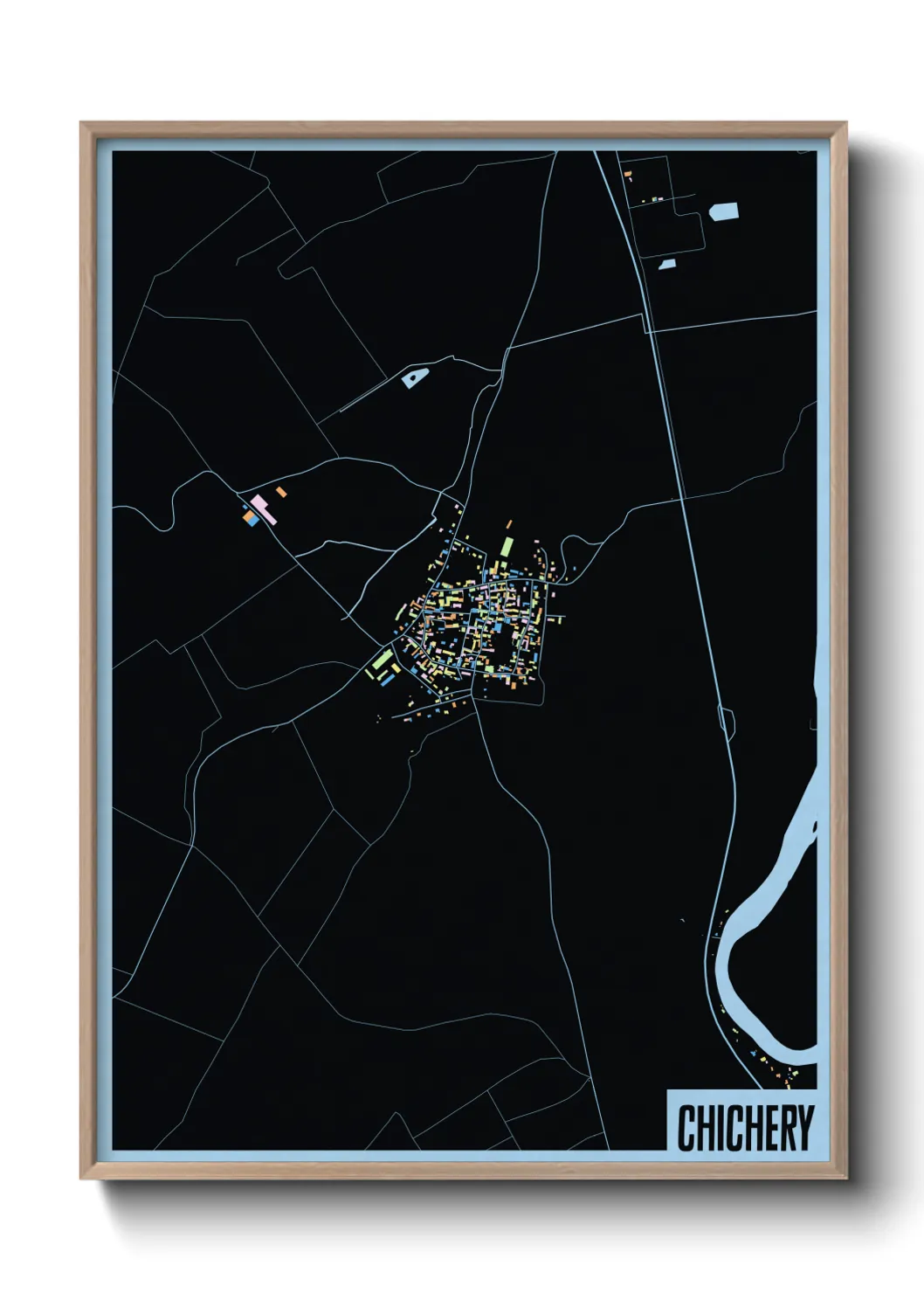 Une affiche de carte sur Chichery