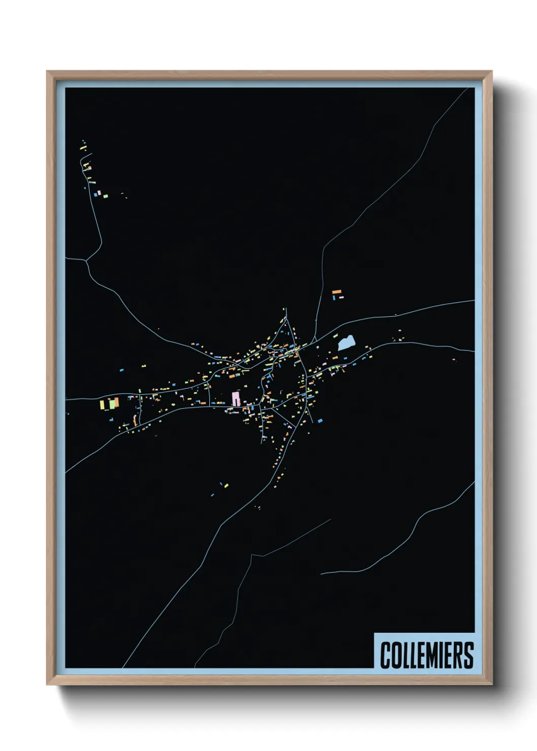 Une affiche de carte sur Collemiers