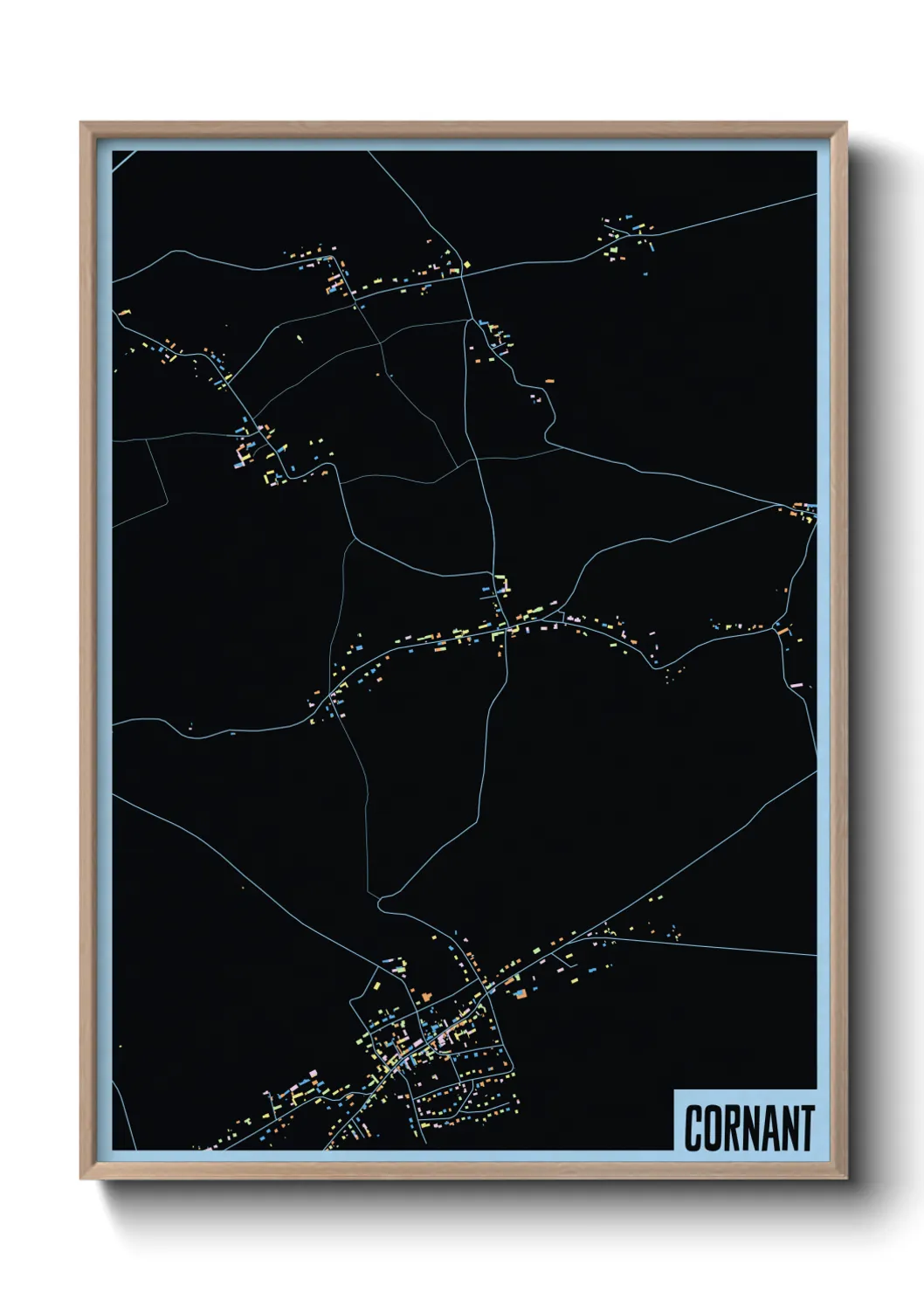 Une affiche de carte sur Cornant