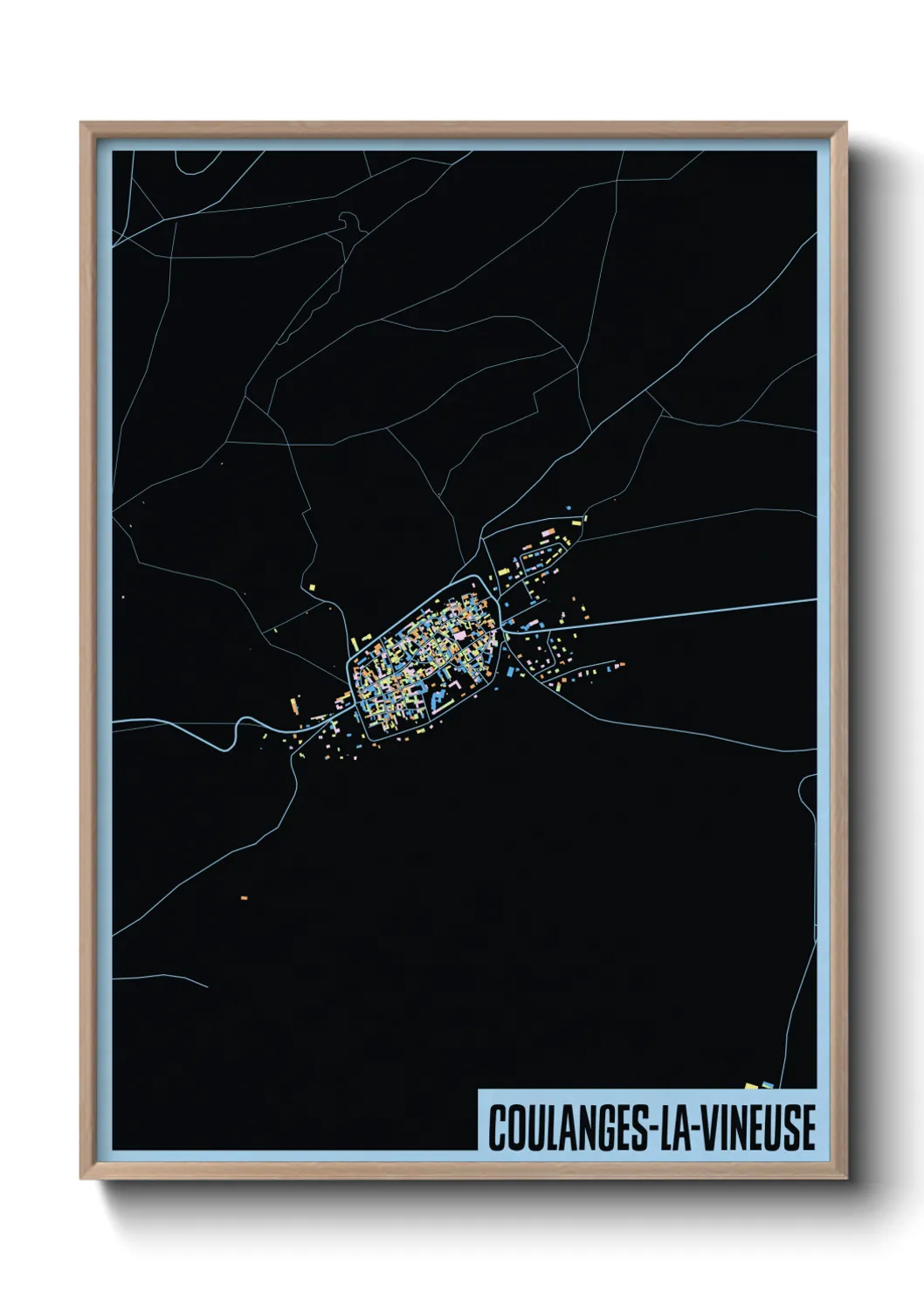 Une affiche de carte sur Coulanges-la-Vineuse