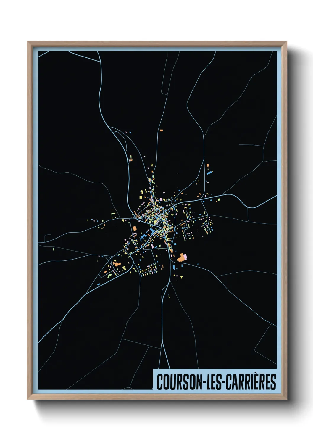 Une affiche de carte sur Courson-les-Carrières